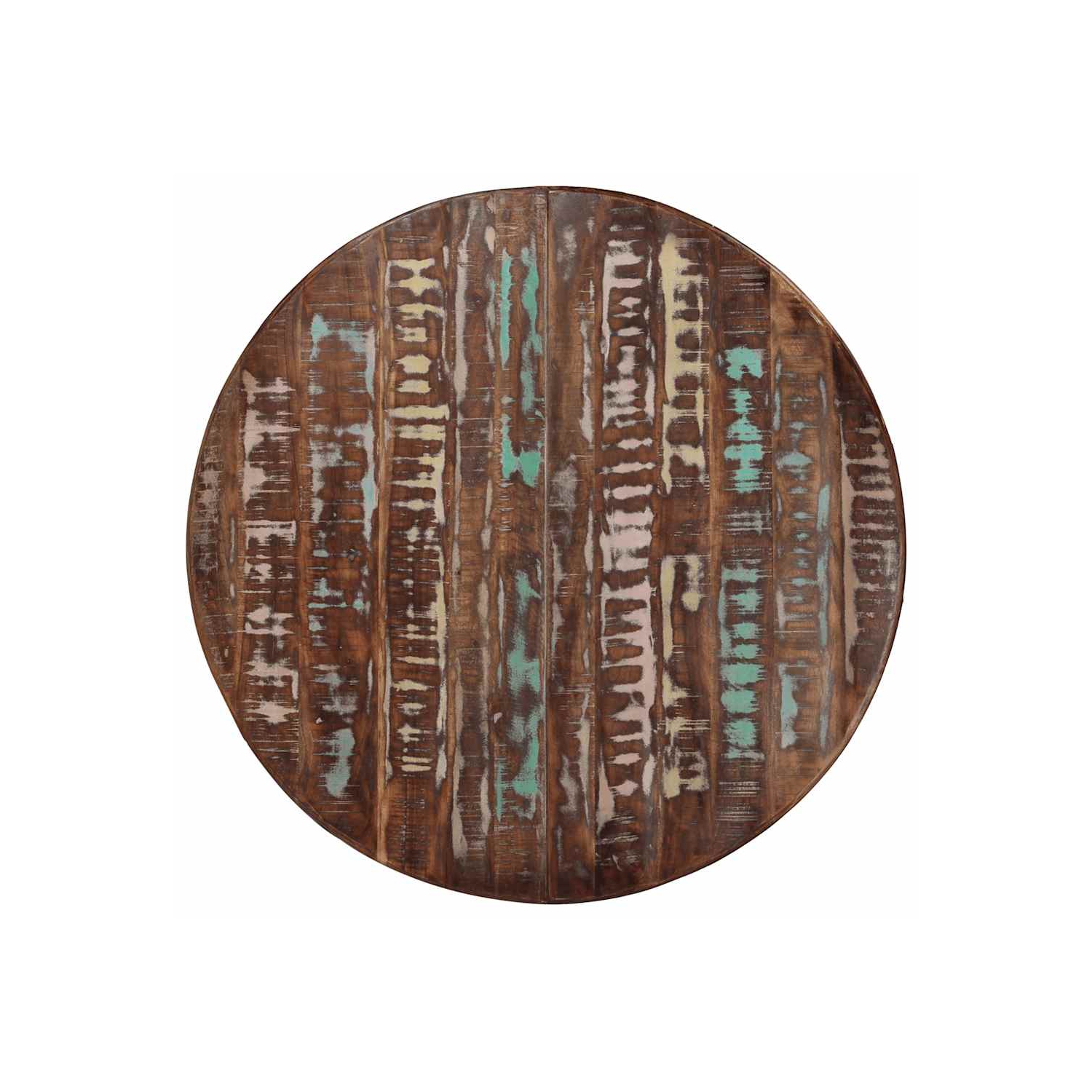 vidaXL Dining Table Ø110x78 cm Solid Wood Reclaimed and Steel