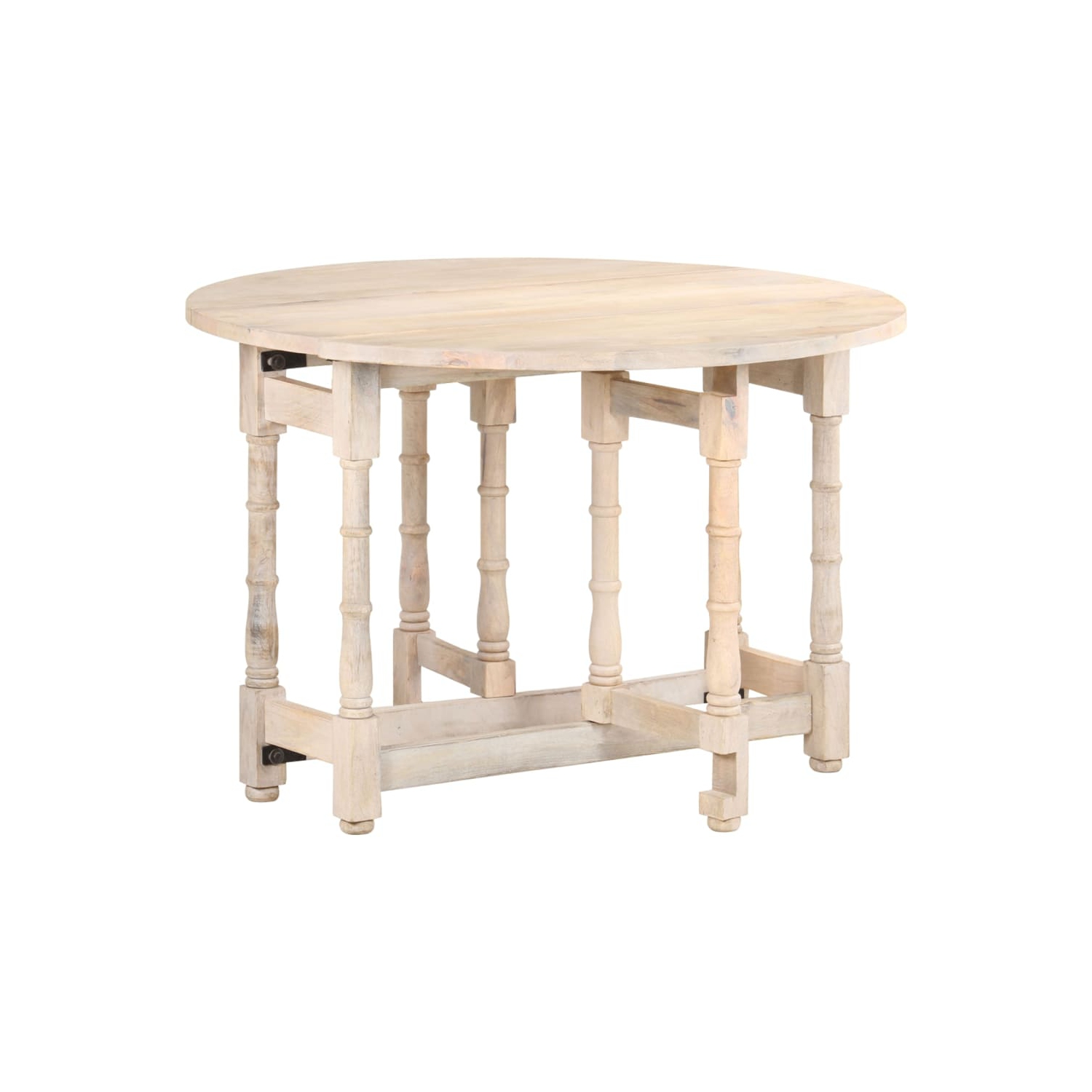 vidaXL Dining Table Round 110x76 cm Solid Mango Wood