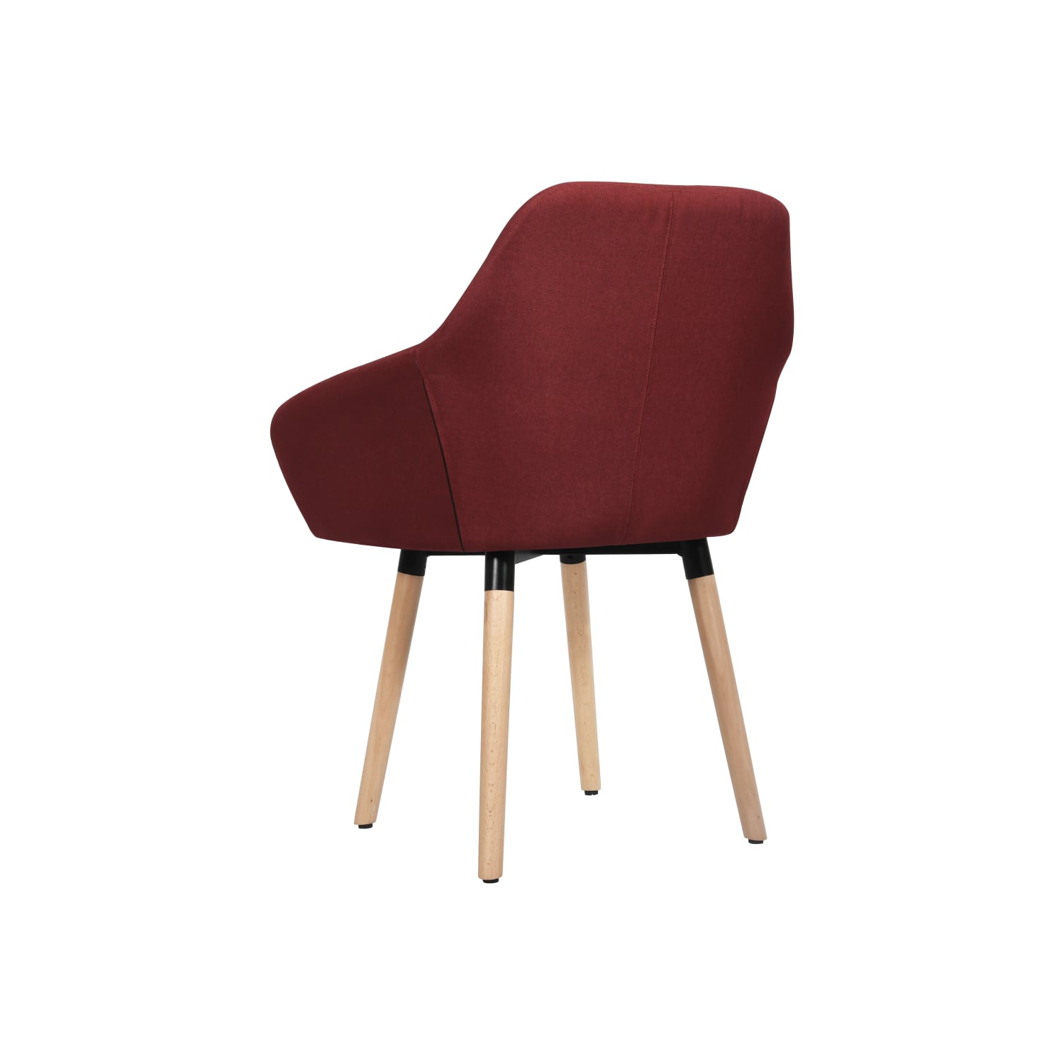 Chaises de salle à manger 2 pièces en tissu rouge vin