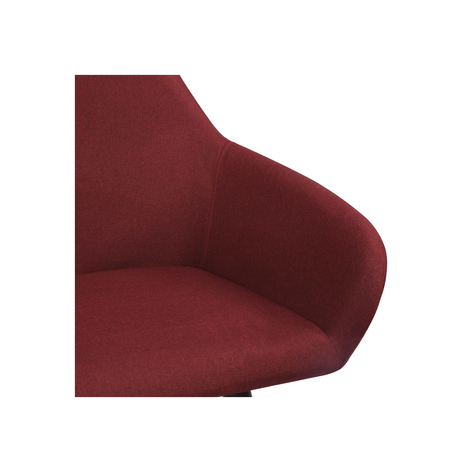 Chaises de salle à manger 2 pièces en tissu rouge vin