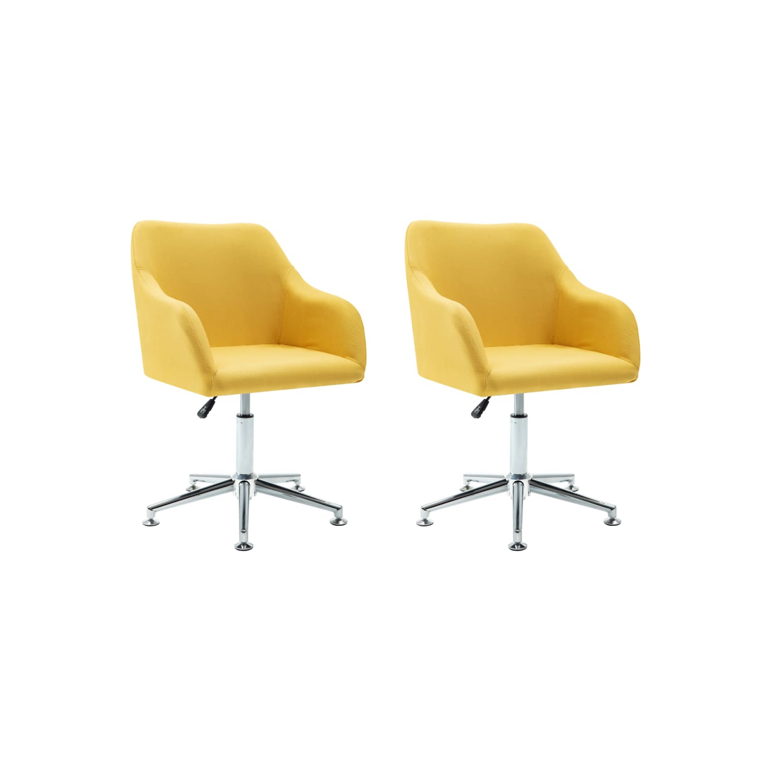 vidaXL Swivel Dining Chairs 2 pcs Yellow Fabric
