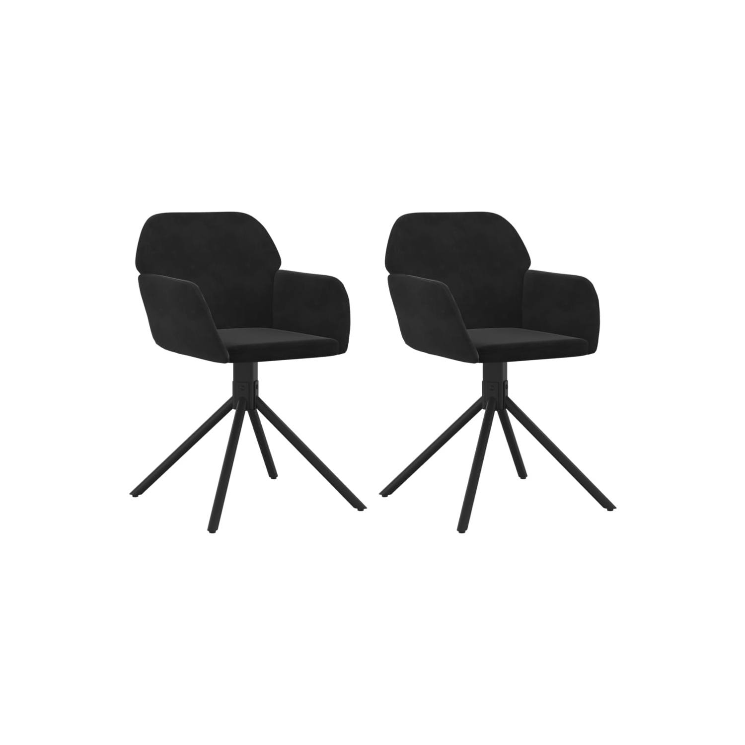 Chaises de salle à manger pivotantes vidaXL 2 pièces velours noir