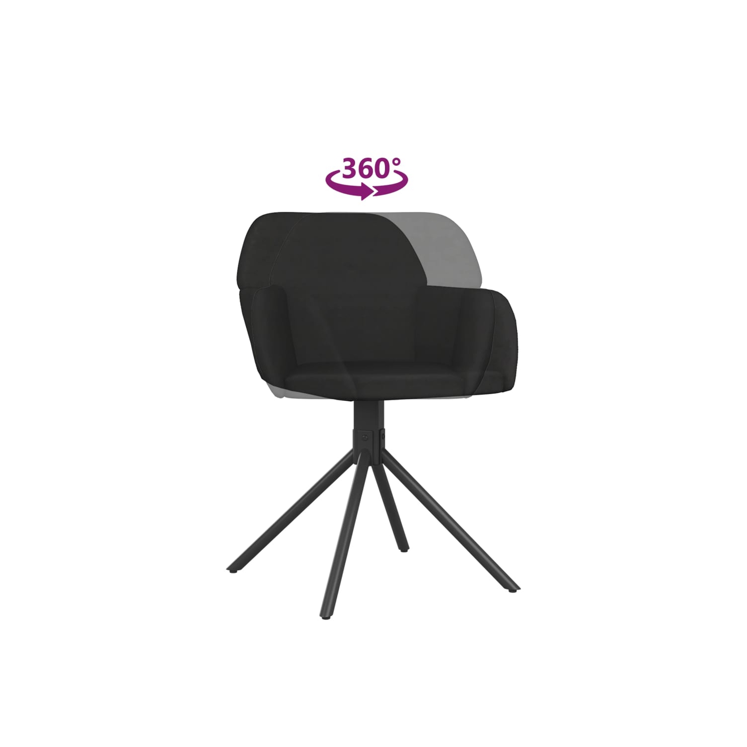 Chaises de salle à manger pivotantes vidaXL 2 pièces velours noir