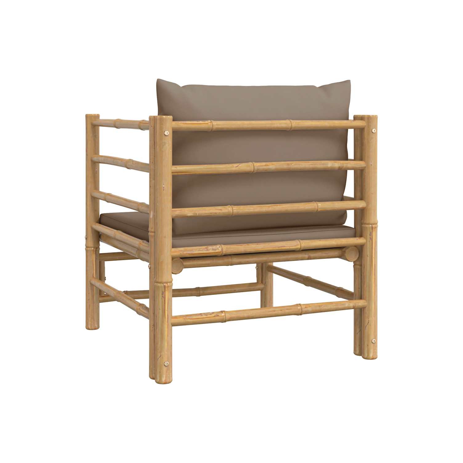 vidaXL Garden Sofa with Taupe Cushions Bamboo