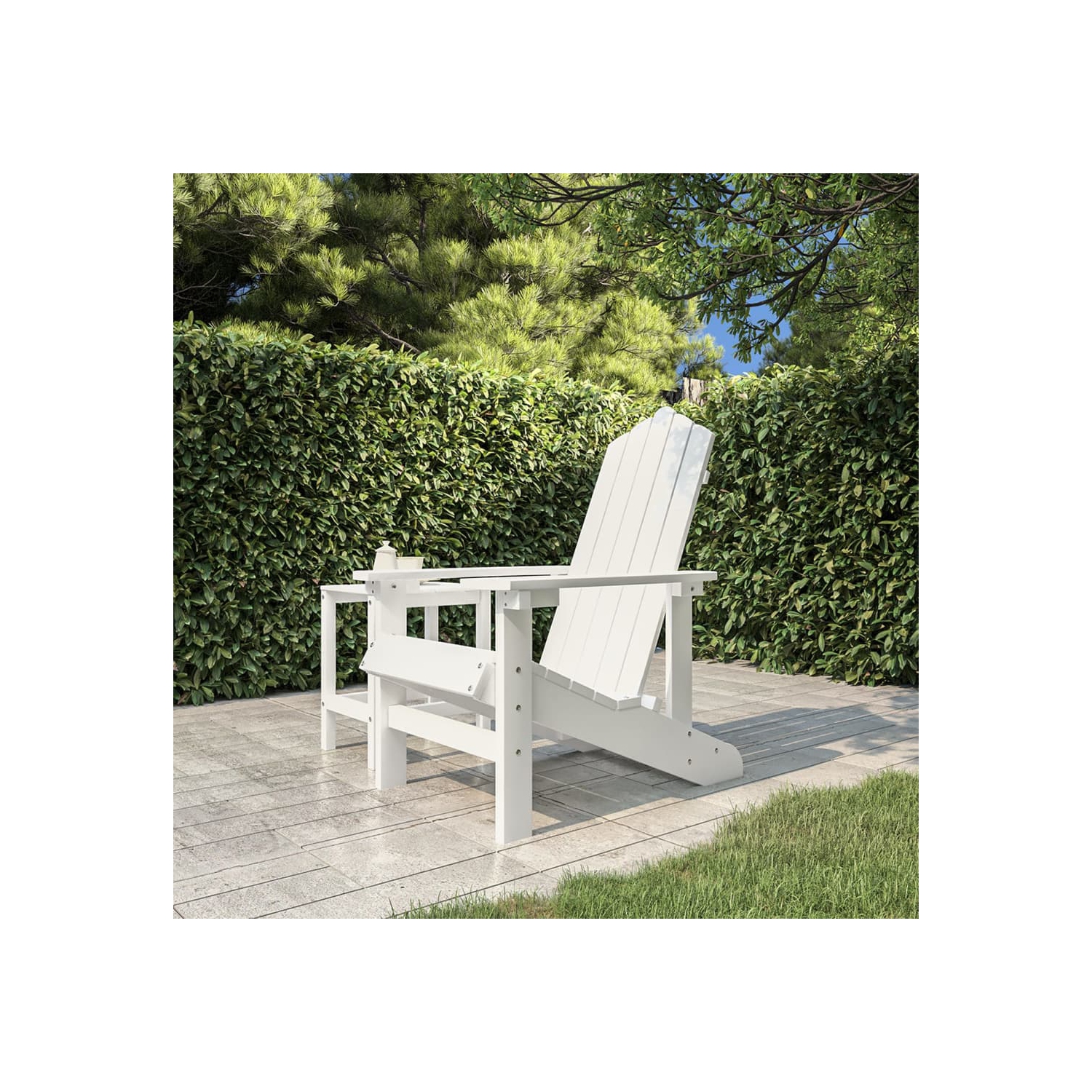 vidaXL Garden Adirondack Chair HDPE White