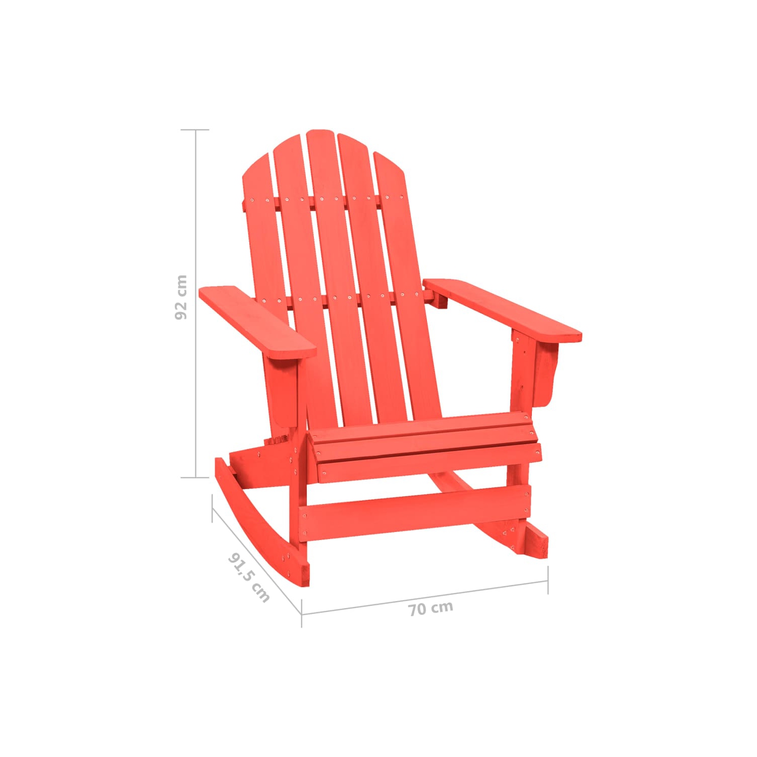 vidaXL Garden Rocking Adirondack Chair Solid Fir Wood Red