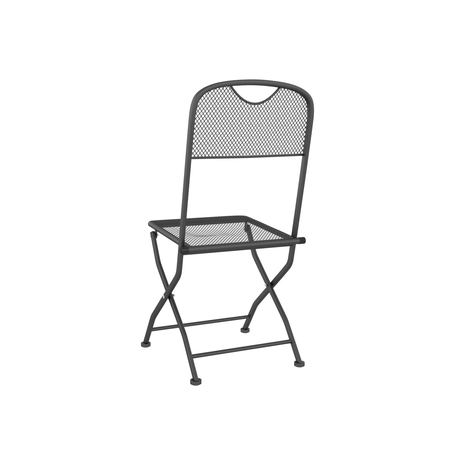 vidaXL Folding Garden Chairs 4 pcs Expanded Metal Mesh Anthracite