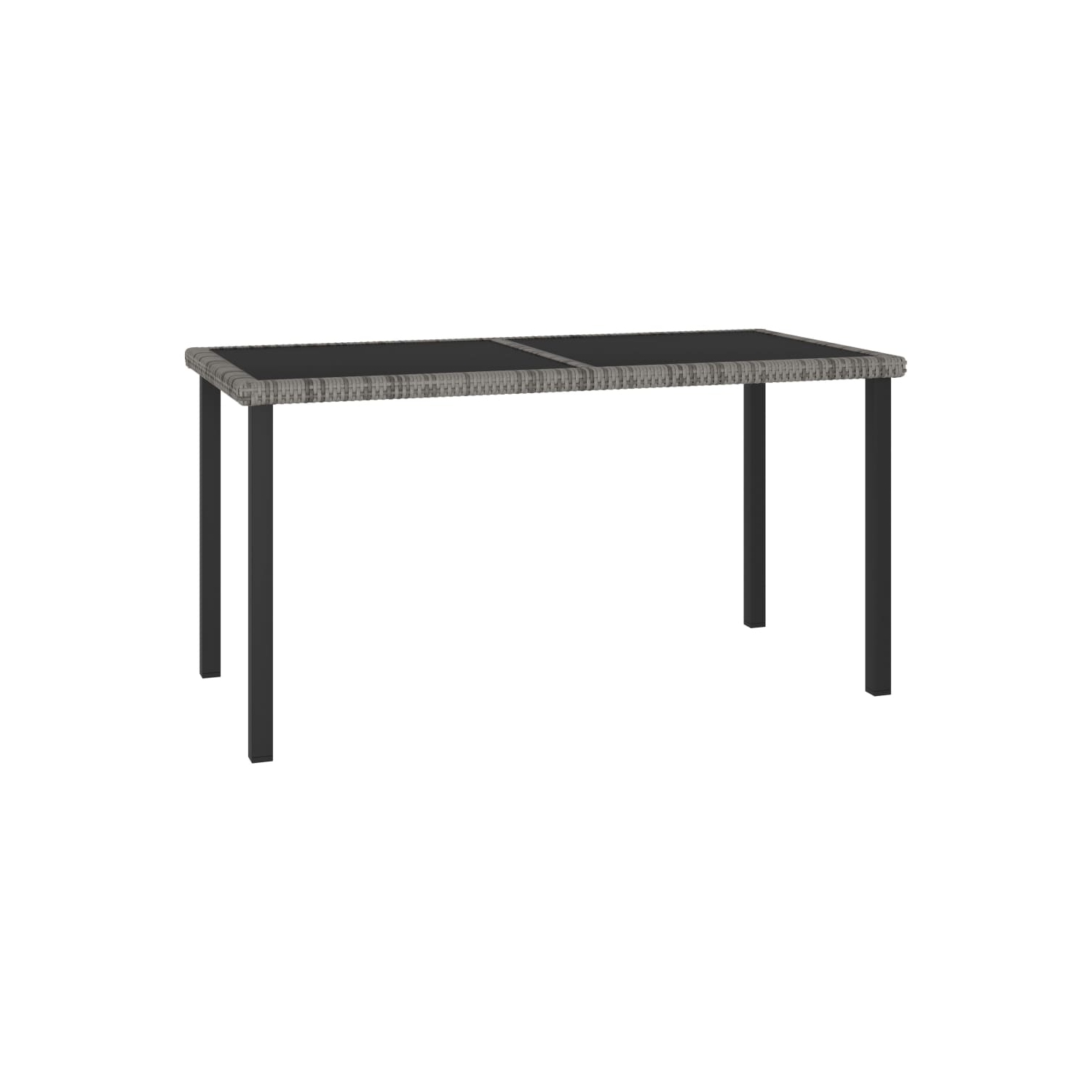 vidaXL Patio Dining Table Gray 55.1x27.6"x28.7" Poly Rattan"