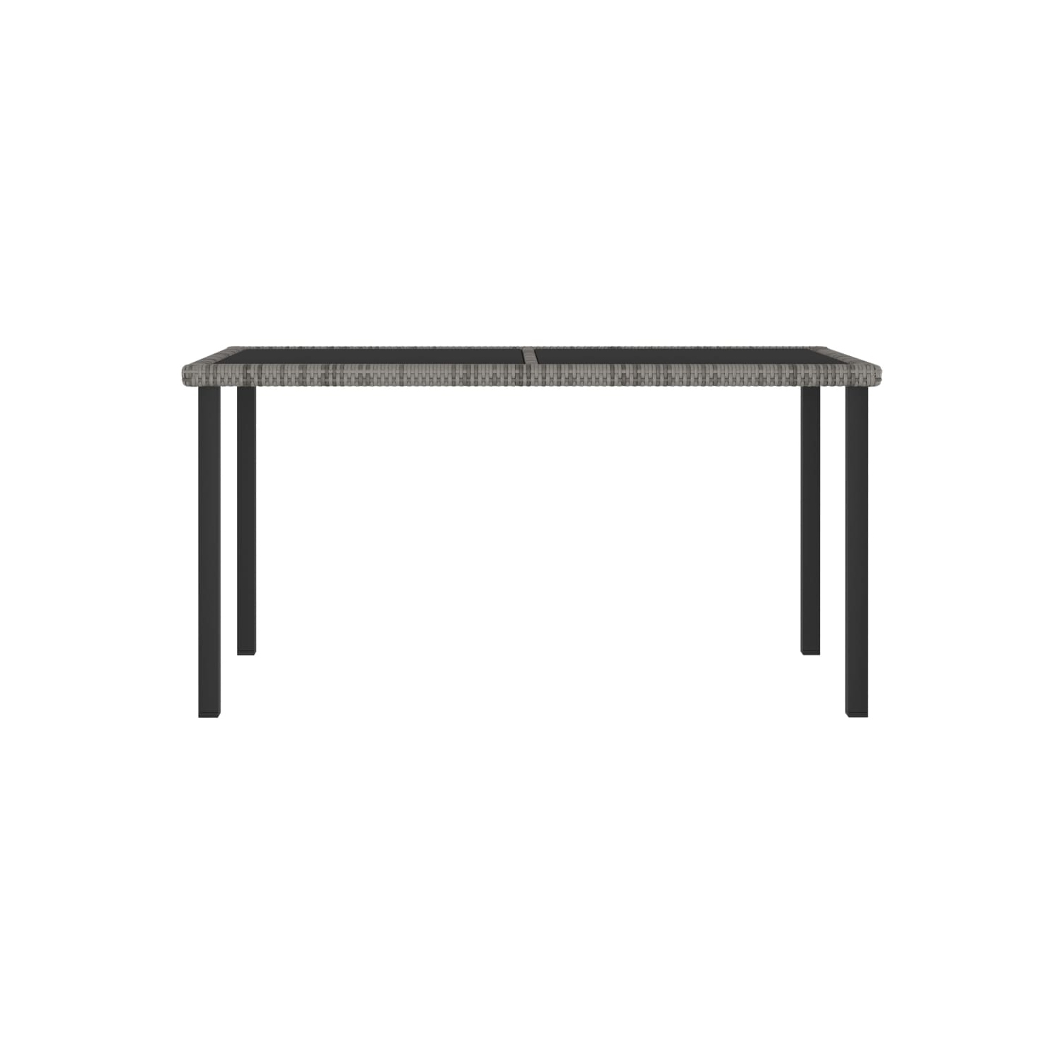 vidaXL Patio Dining Table Gray 55.1x27.6"x28.7" Poly Rattan"