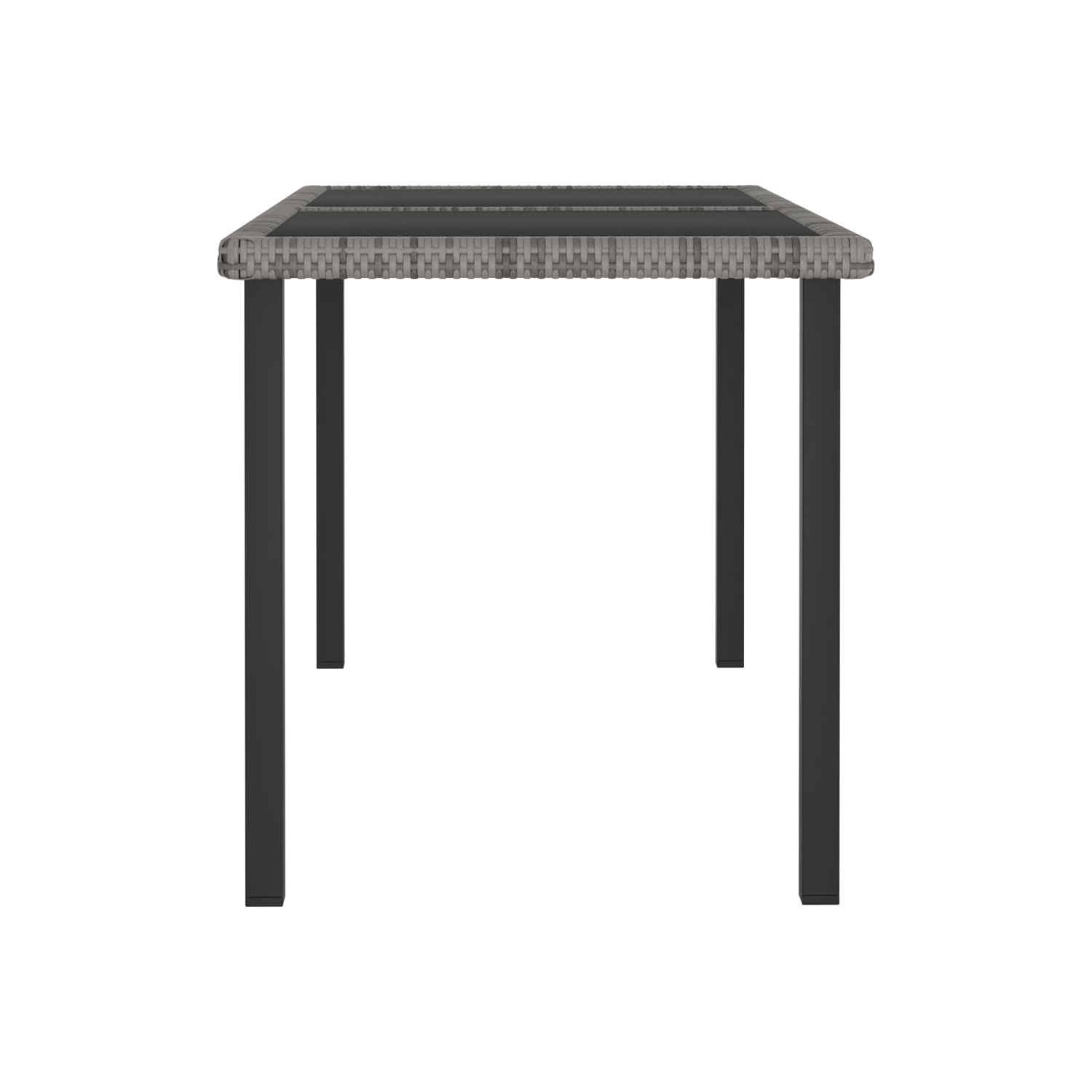vidaXL Patio Dining Table Gray 55.1x27.6"x28.7" Poly Rattan"