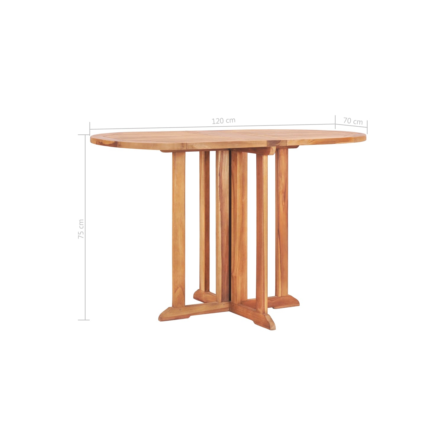 vidaXL Folding Butterfly Patio Table 47.2"x27.6"x29.5" Solid Teak Wood