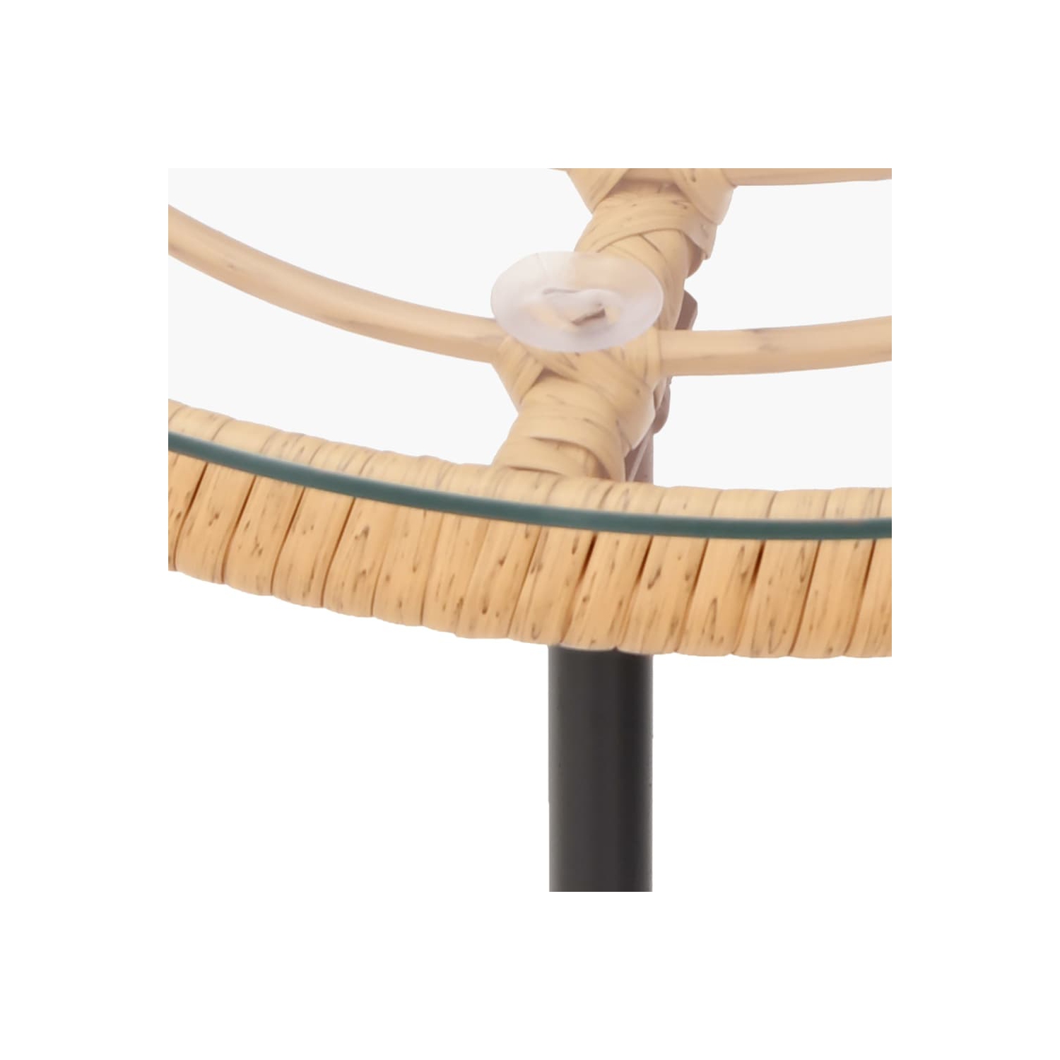 vidaXL Dining Table Ø80 cm&nbsp;Tempered Glass and Steel