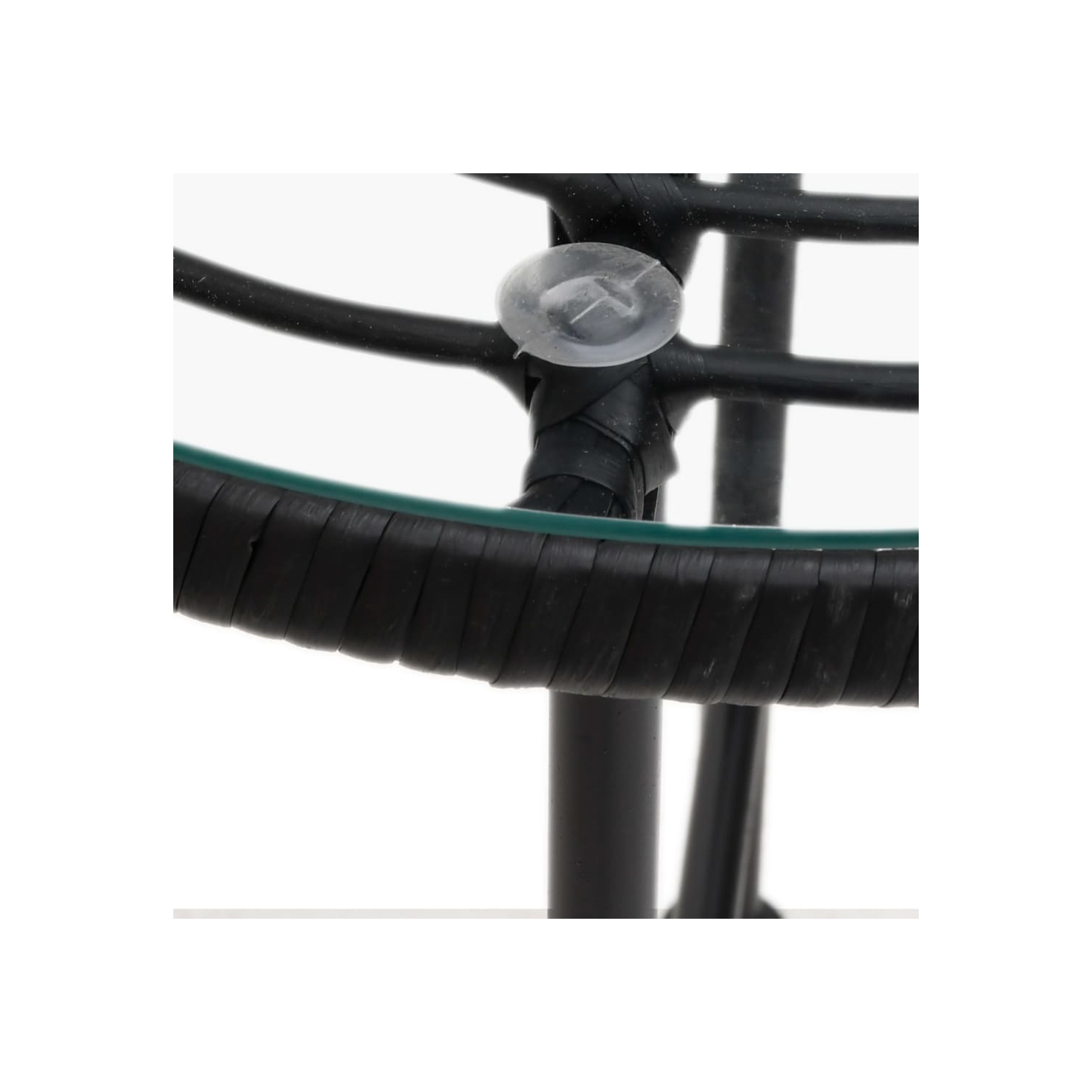 Table à dîner vidaXL noire Ø55&nbsp;cm&nbsp;en verre trempé et acier