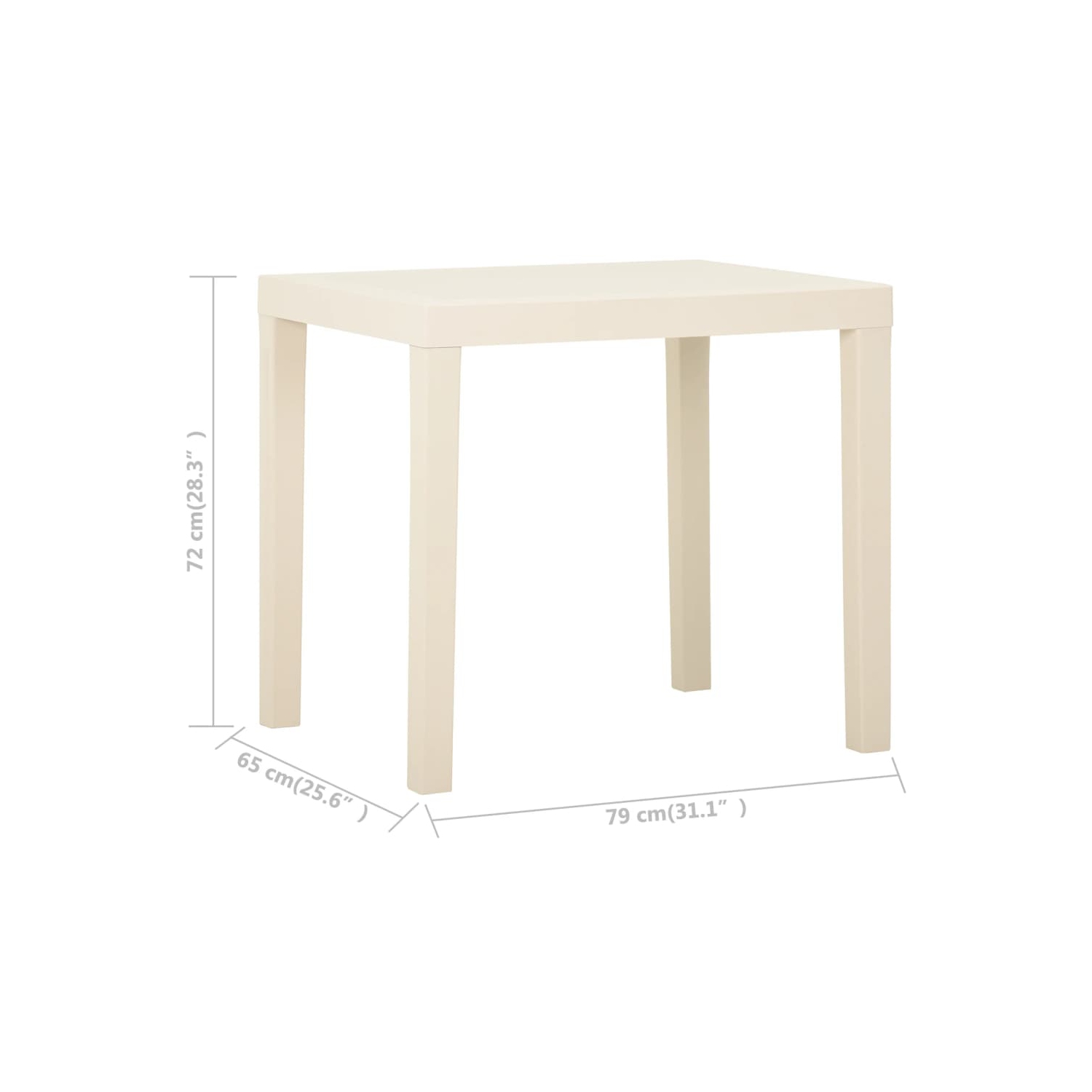vidaXL Garden Table White 79x65x72 cm Plastic