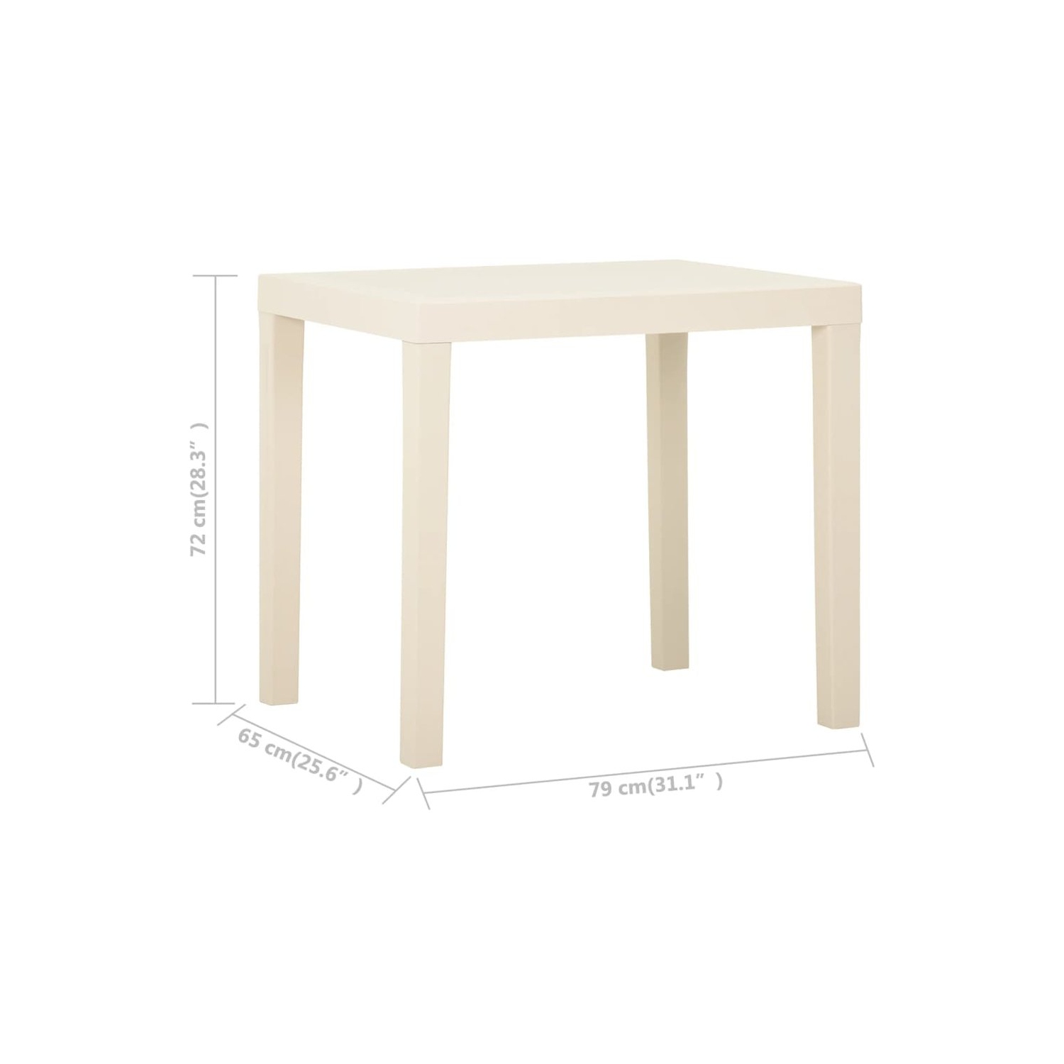 vidaXL Garden Table White 79x65x72 cm Plastic
