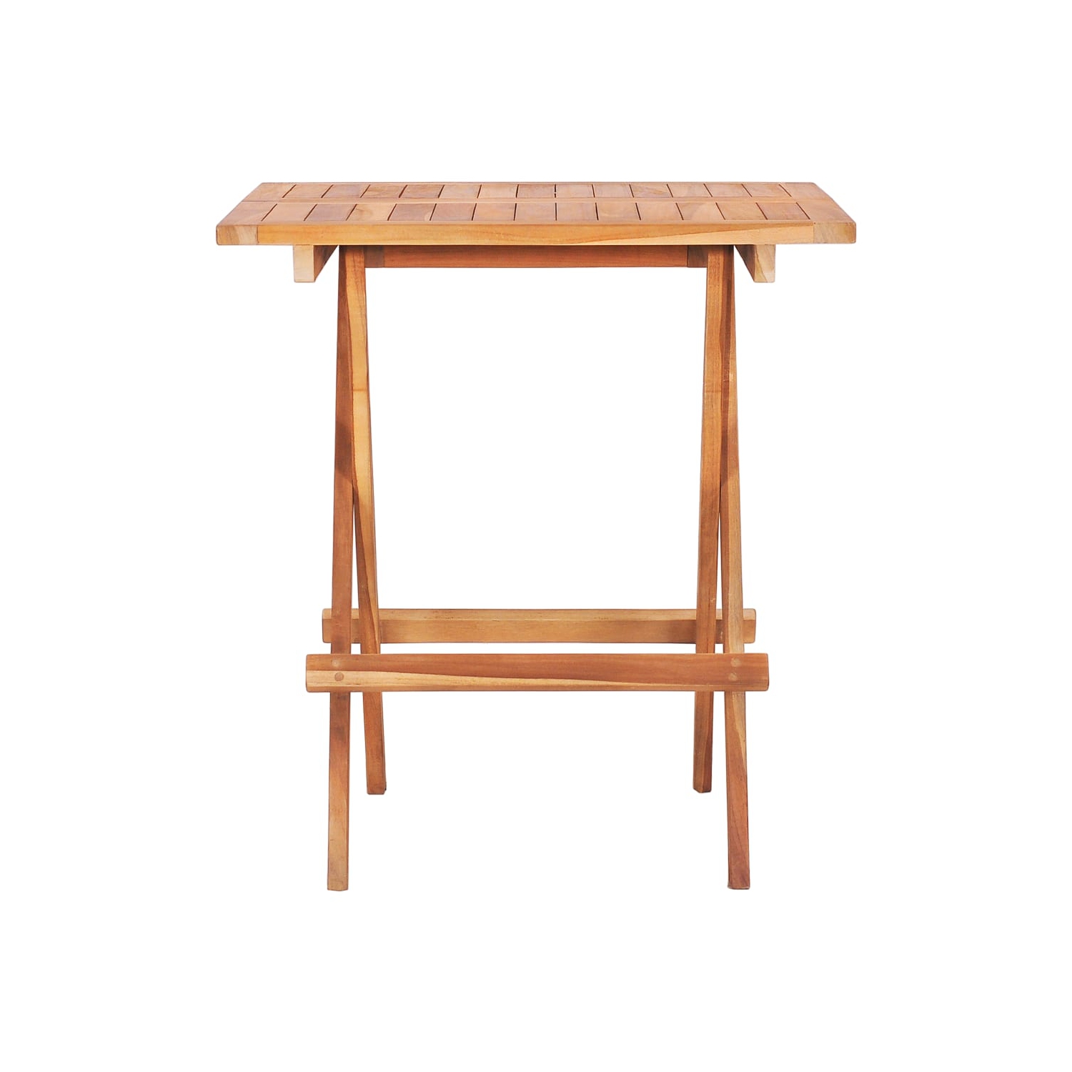vidaXL Folding Bistro Table 23.6"x23.6"x25.6" Solid Teak Wood