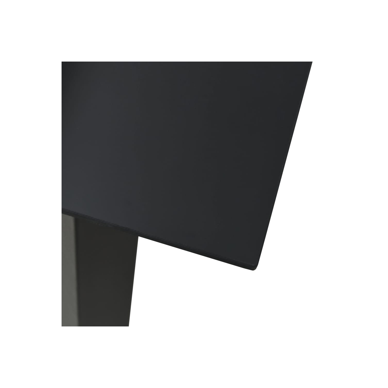 vidaXL Patio Dining Table Black 31.5"x31.5"x29.1" Steel and Glass