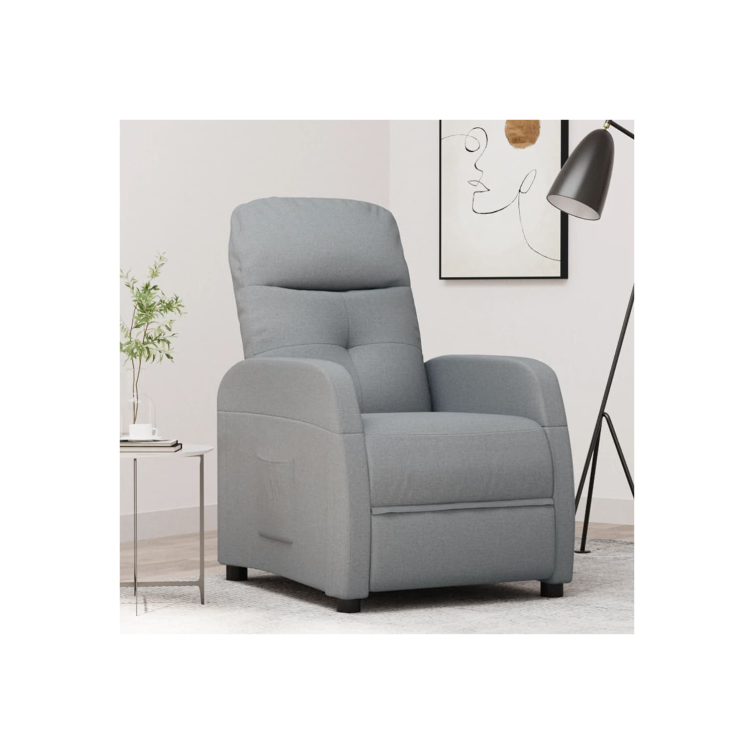 Fauteuil inclinable en tissu gris pâle vidaXL