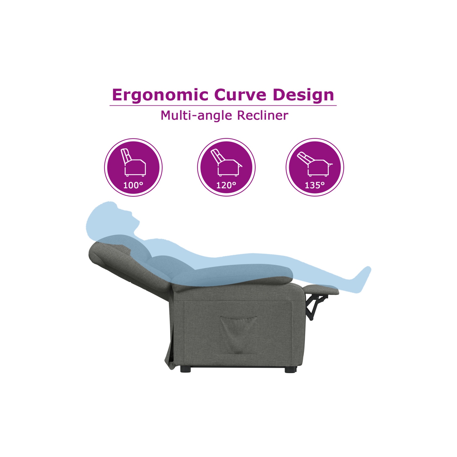 Fauteuil inclinable en tissu gris pâle vidaXL