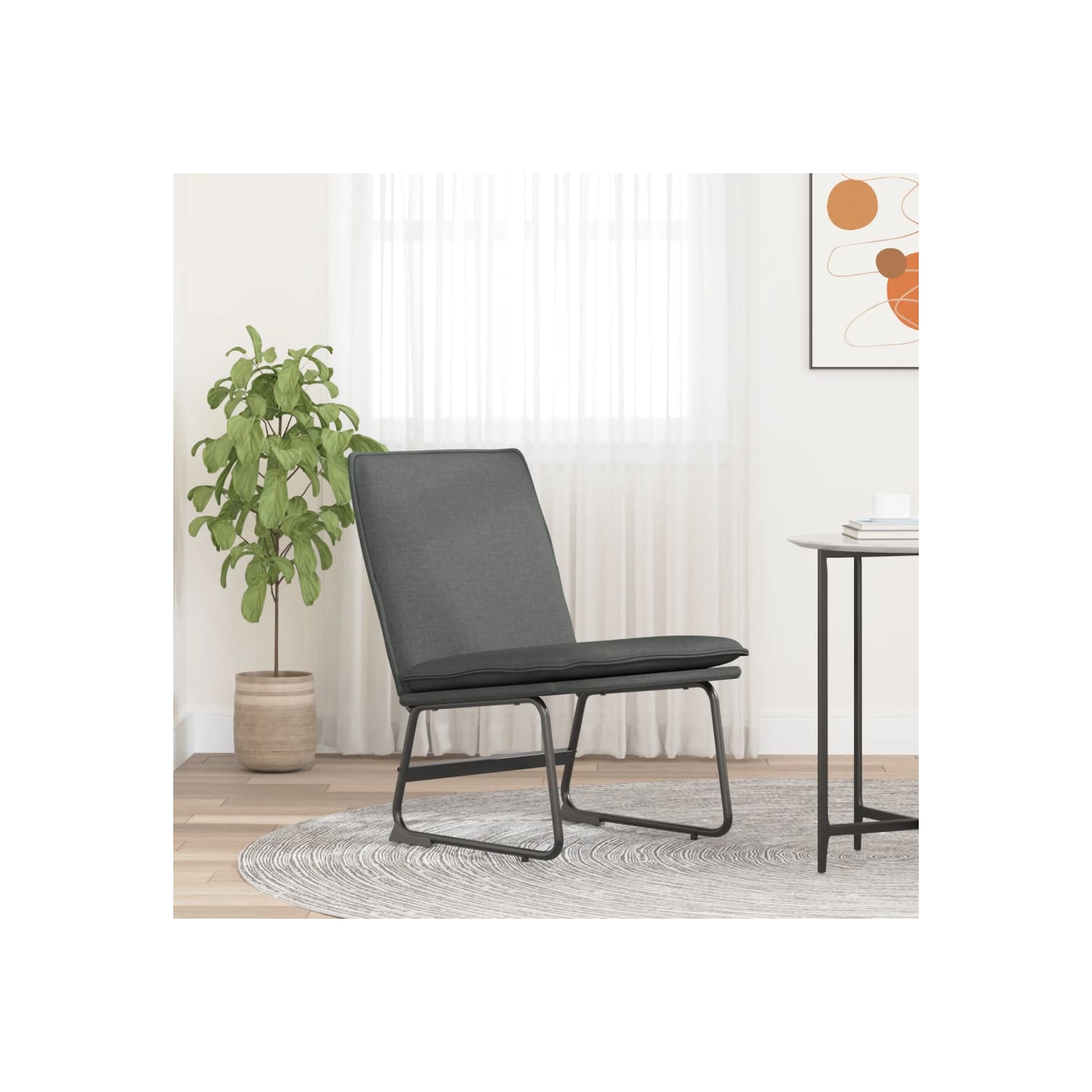 vidaXL Lounge Chair Dark Grey 52x75x76 cm Fabric