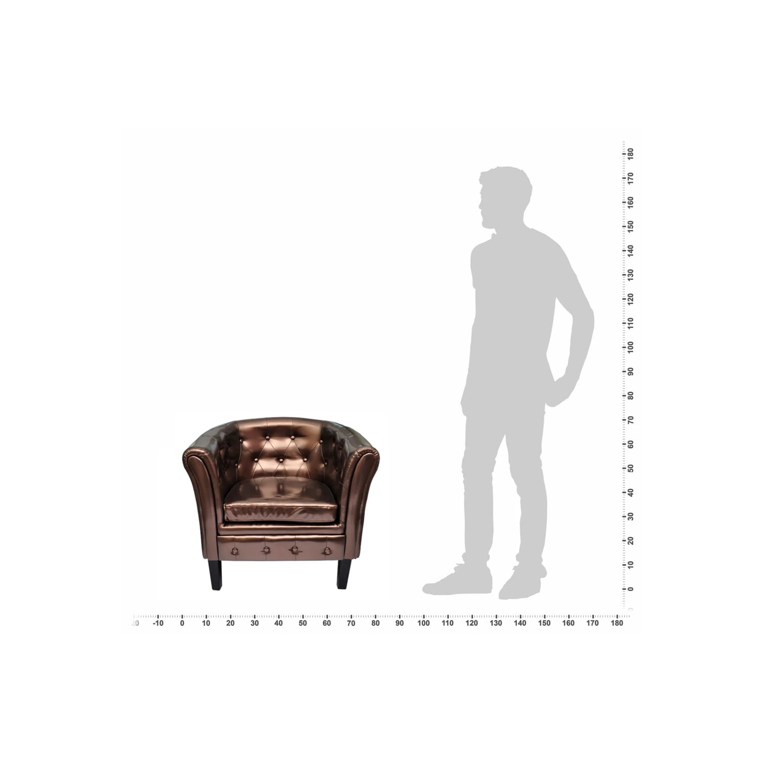 vidaXL Tub Chair Brown Faux Leather