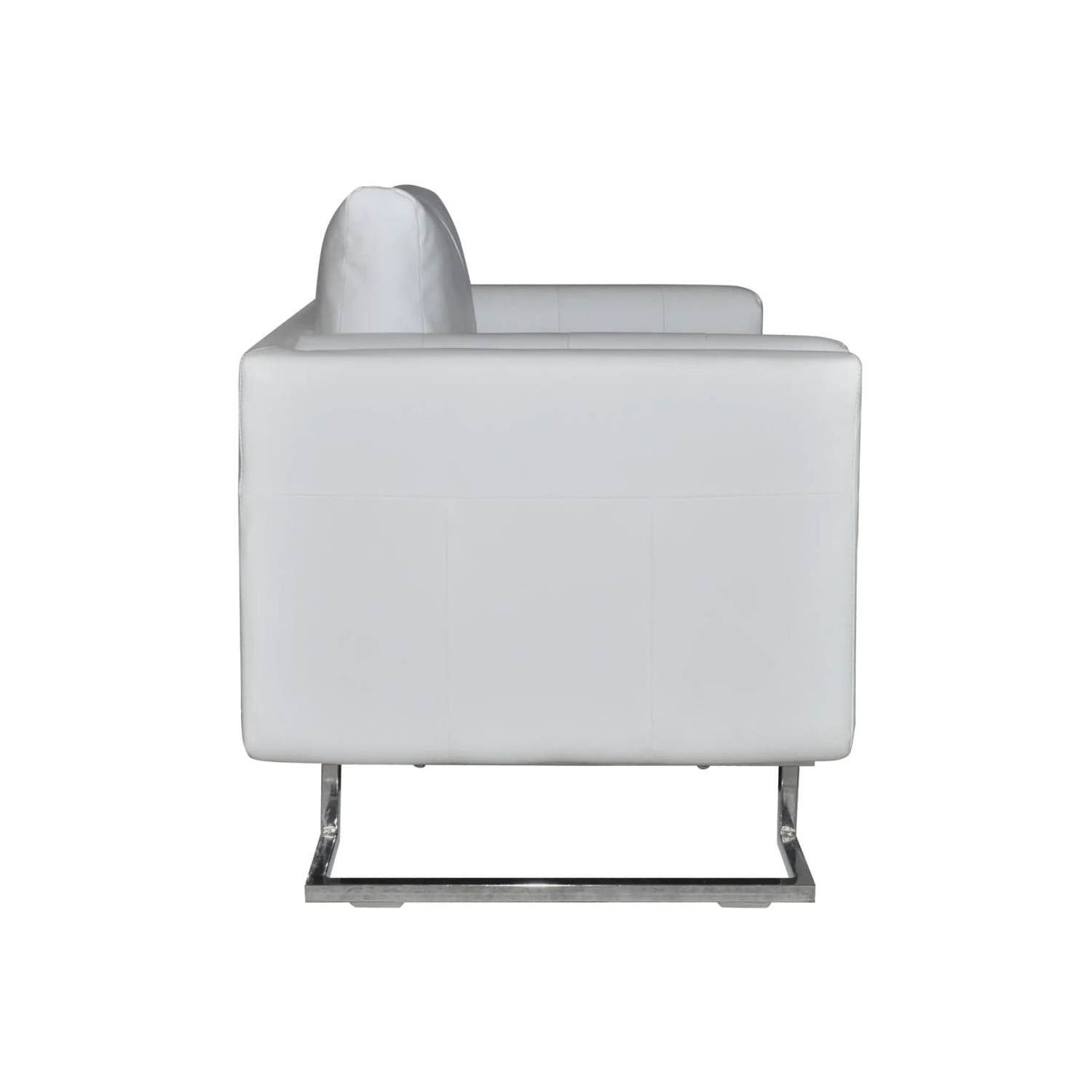 vidaXL Cube Armchair White Leather