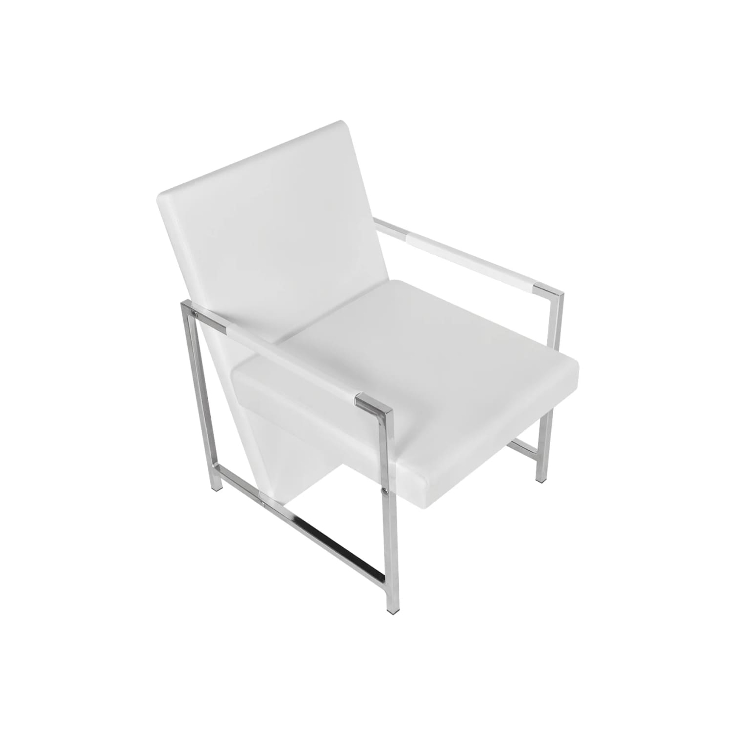 vidaXL Cube Armchair White Faux Leather