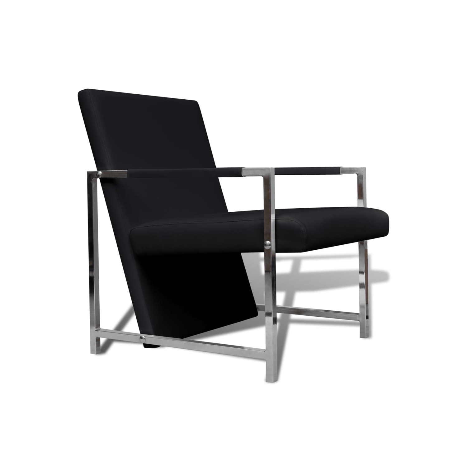 vidaXL Cube Armchair Black Faux Leather