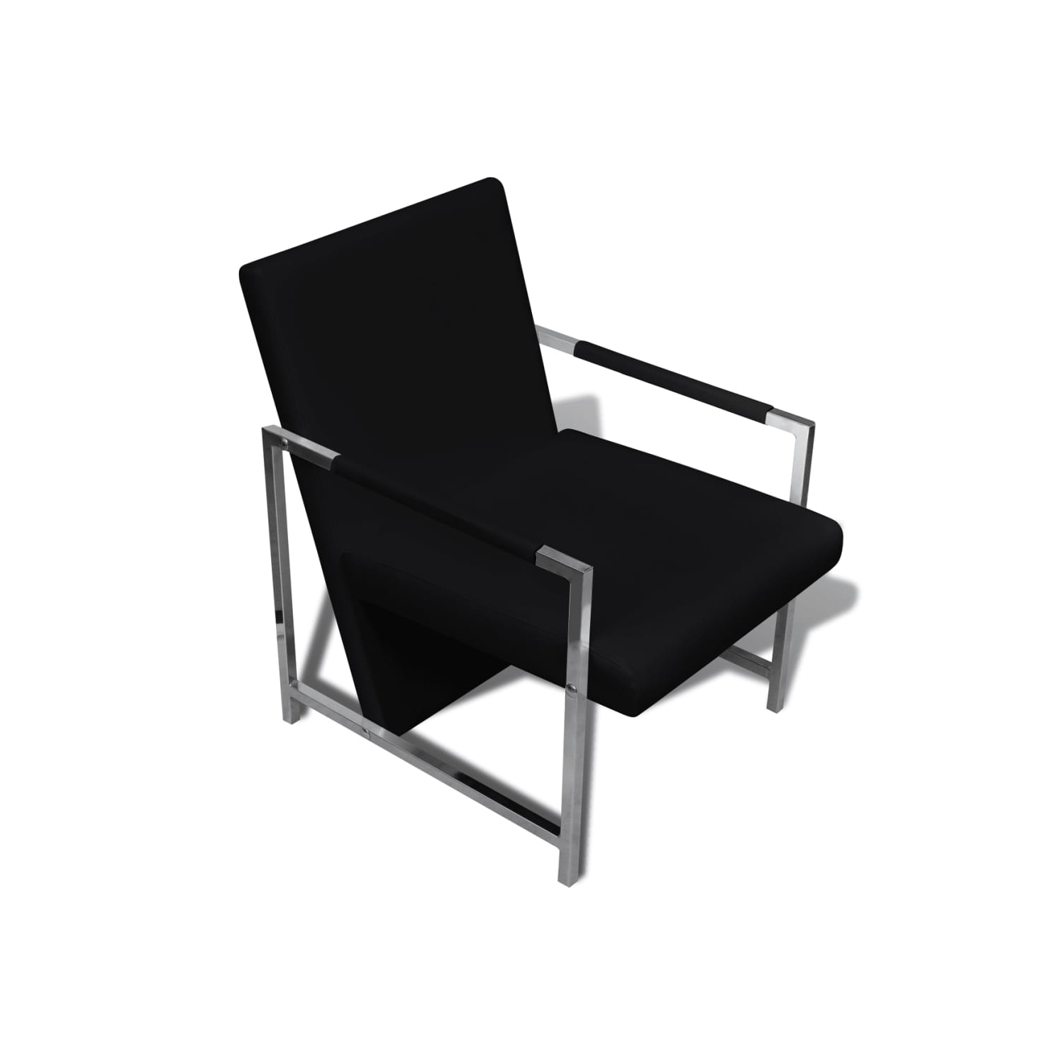 vidaXL Cube Armchair Black Faux Leather