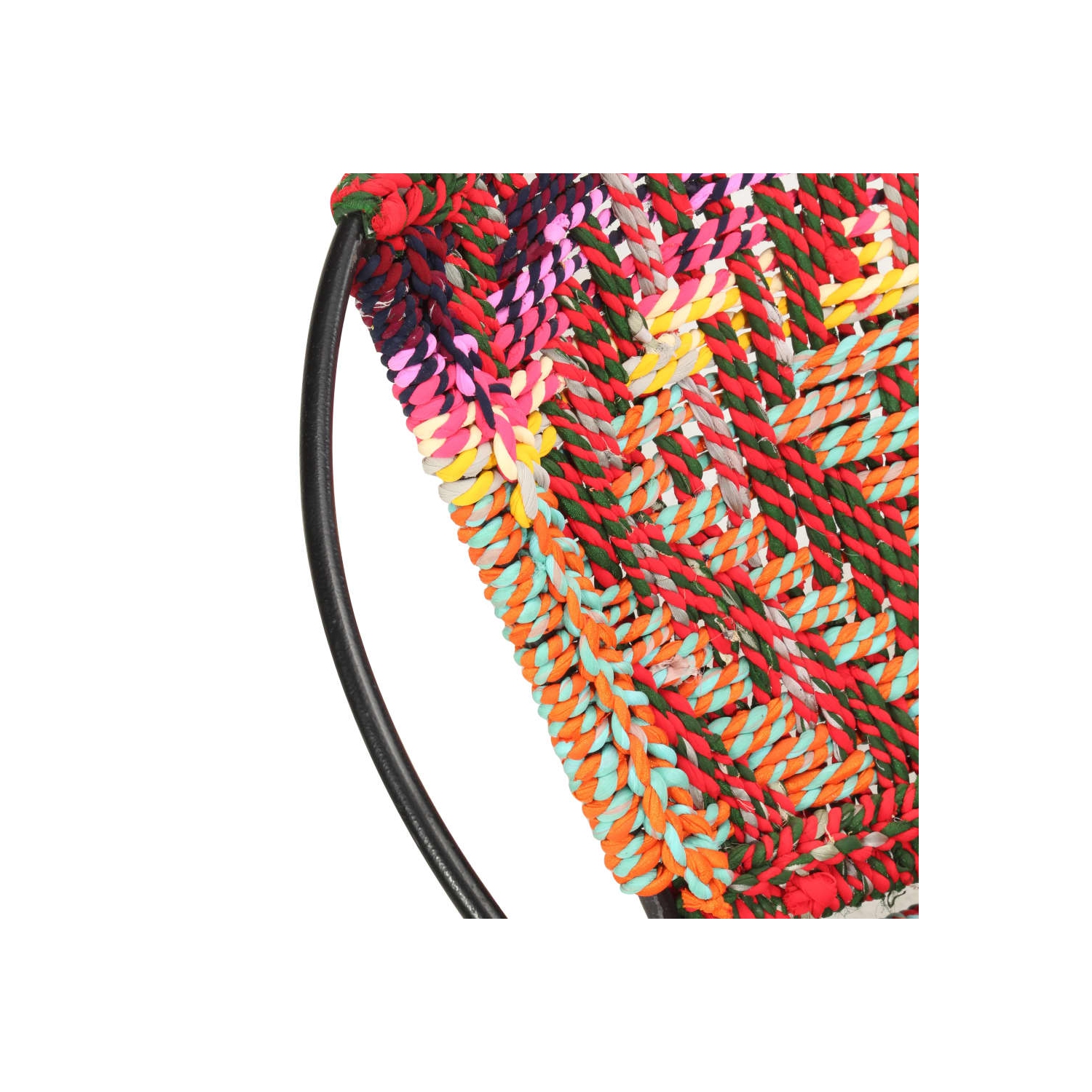 vidaXL Circle Chair Multicolours Chindi Fabric