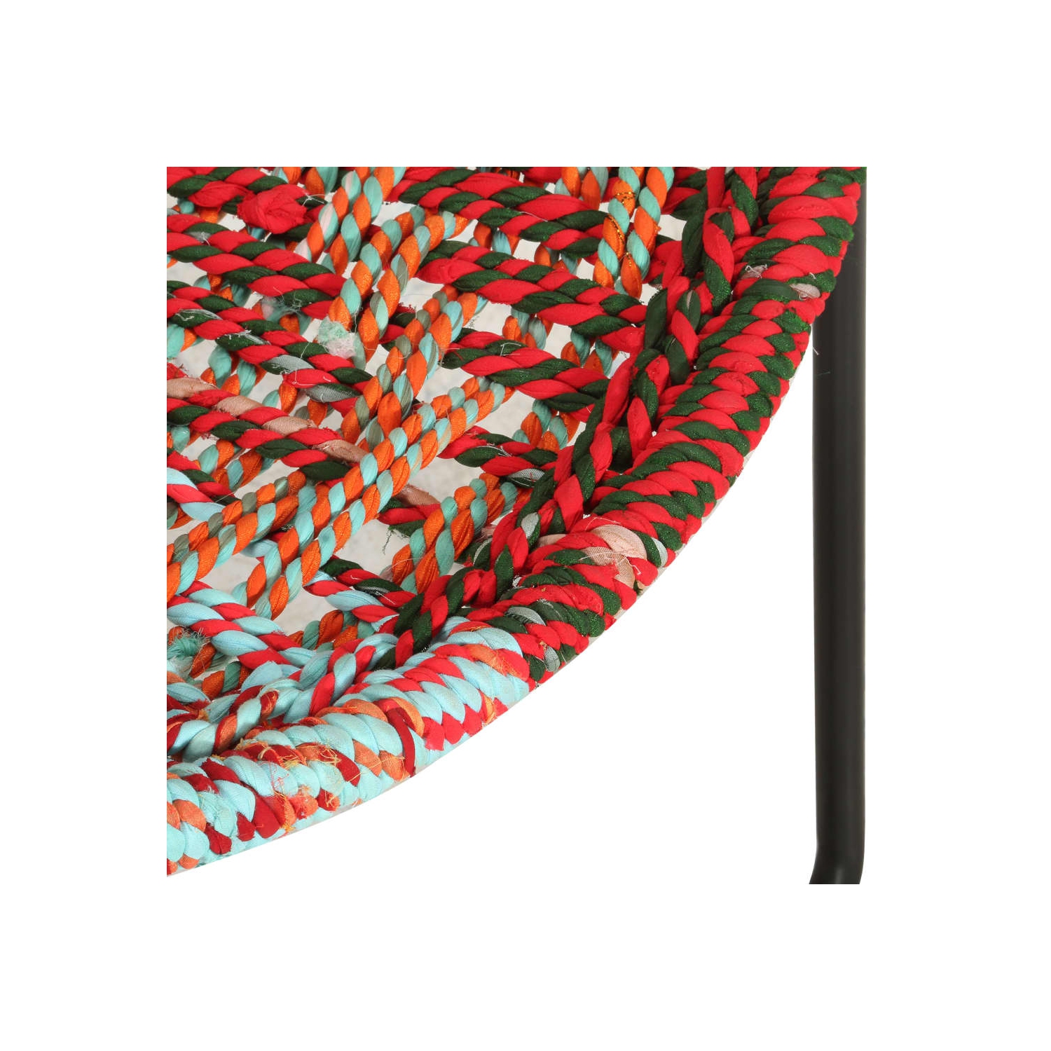 vidaXL Circle Chair Multicolours Chindi Fabric