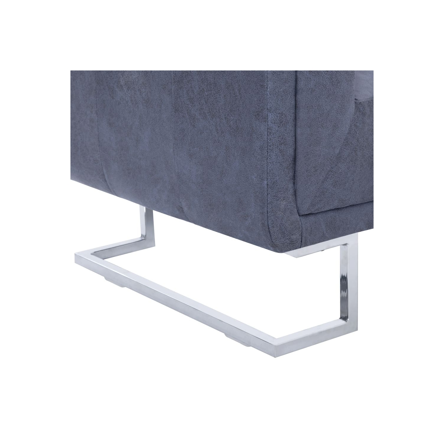 vidaXL Cube Armchair Gray Faux Suede Leather