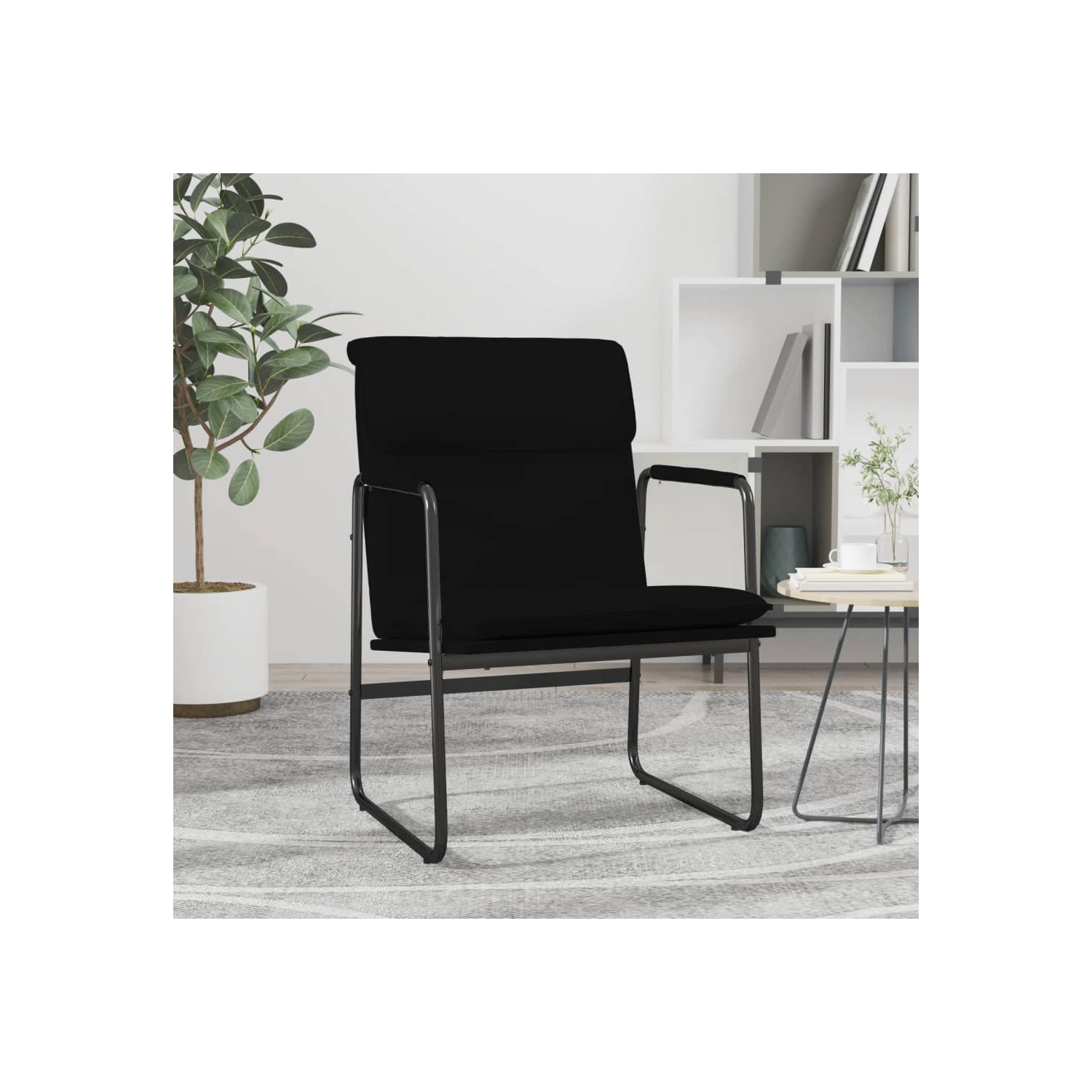 vidaXL Lounge Chair Black 55x64x80 cm Faux Leather