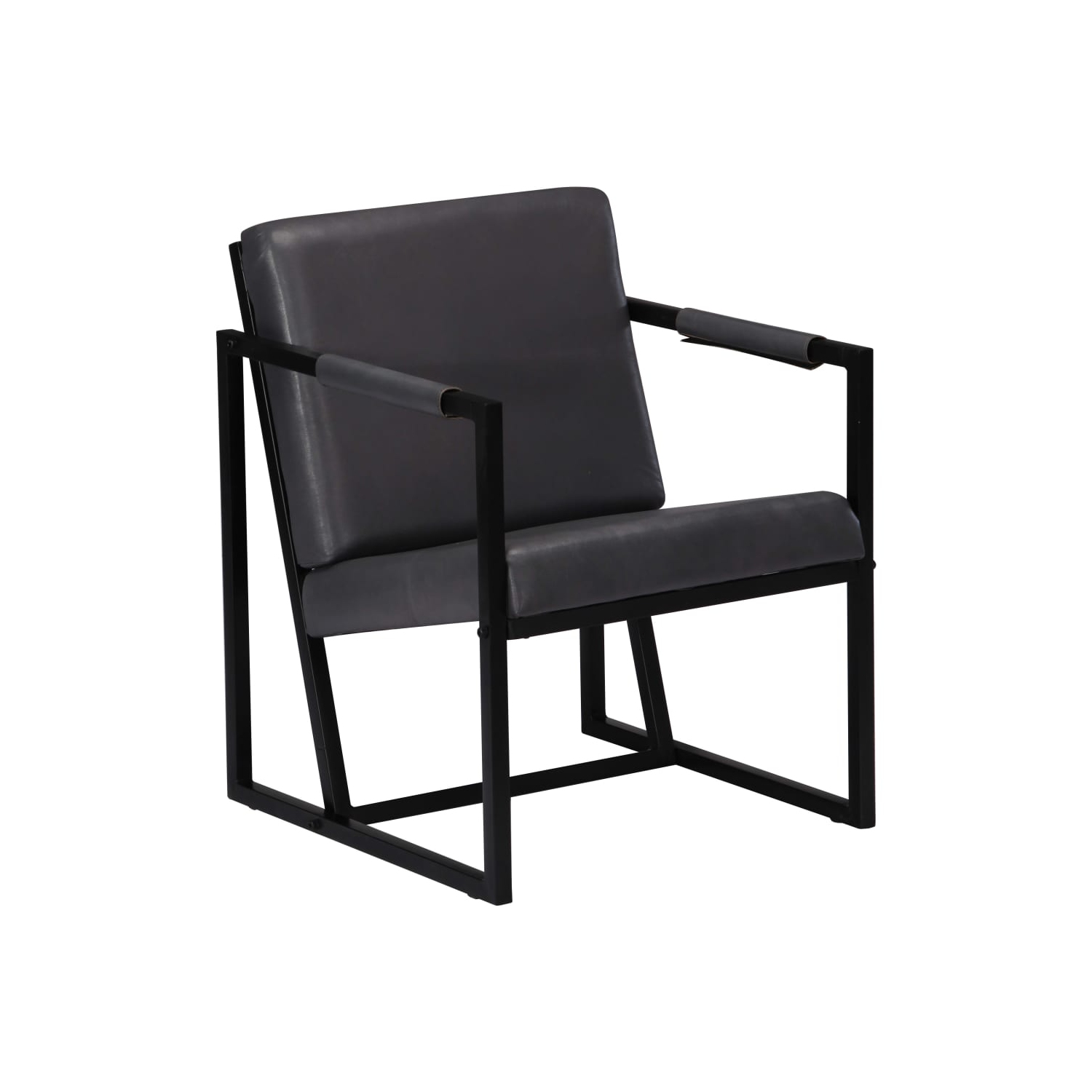 vidaXL Armchair Grey Real Leather