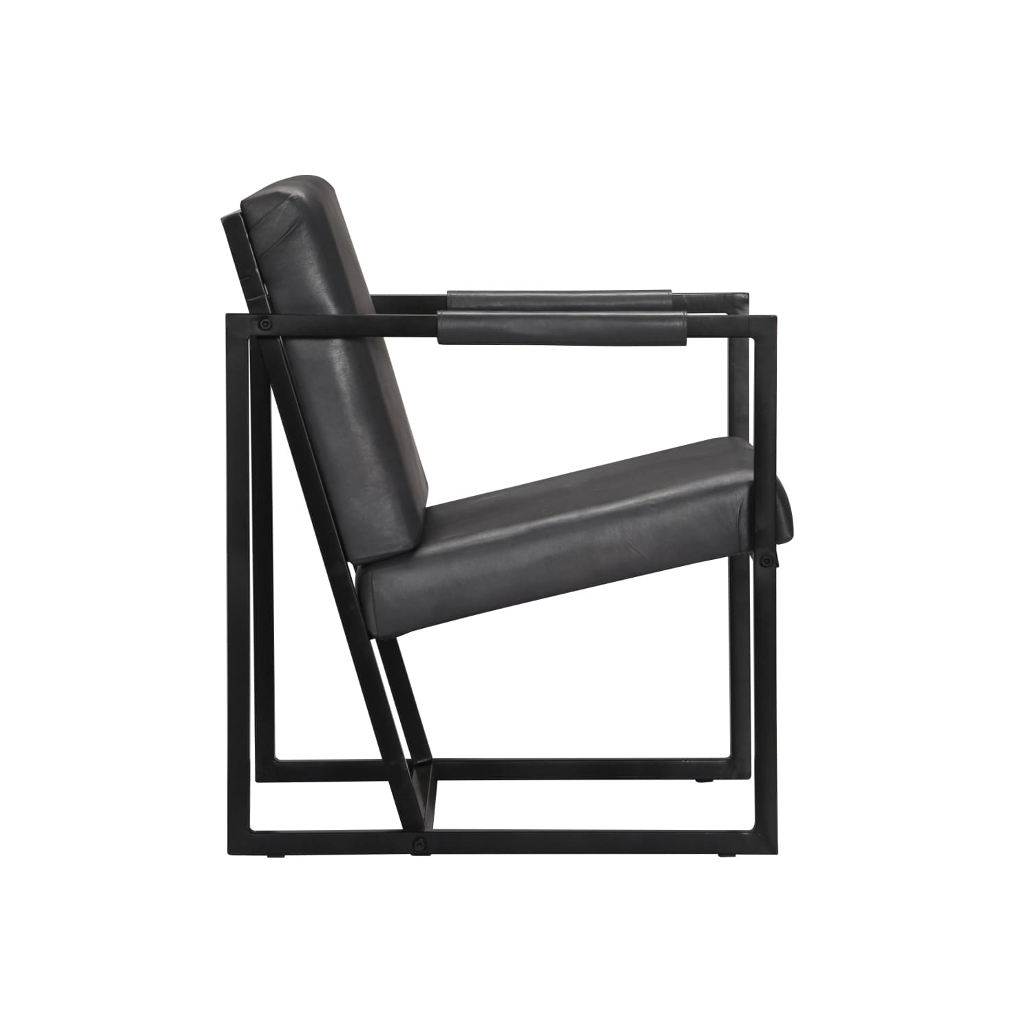 vidaXL Armchair Grey Real Leather