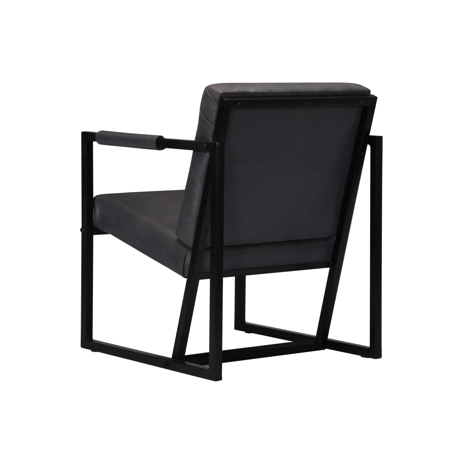 vidaXL Armchair Grey Real Leather
