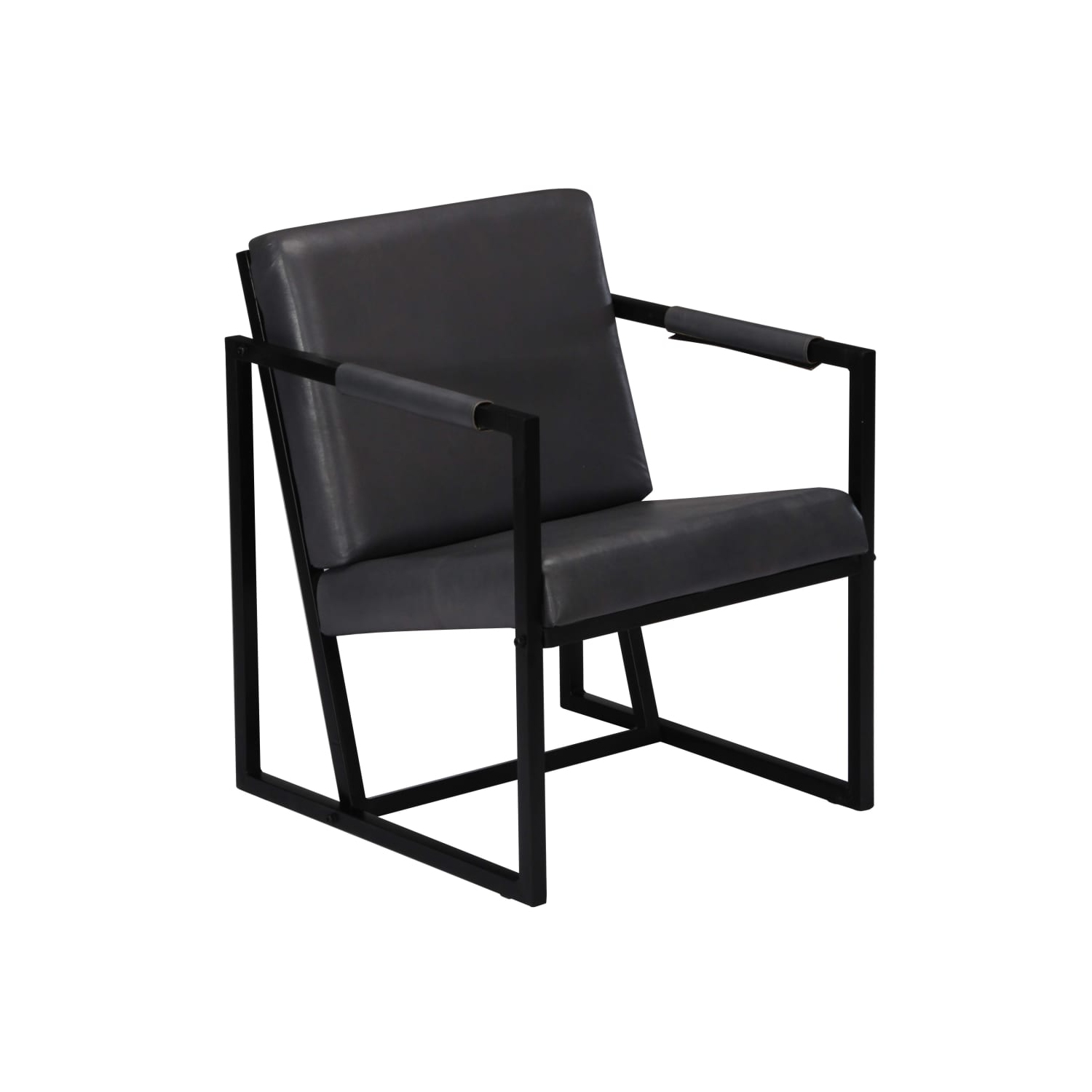vidaXL Armchair Grey Real Leather