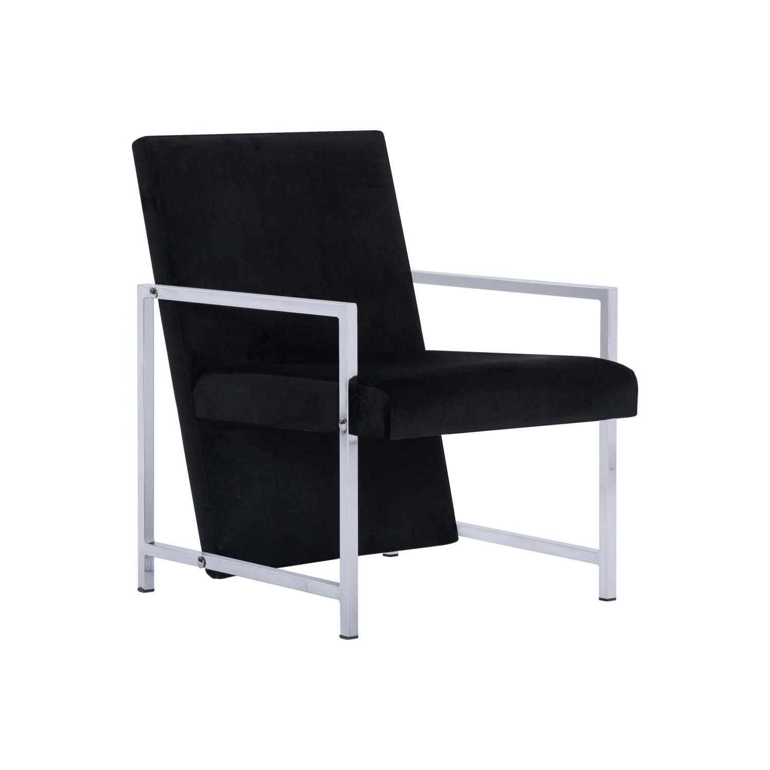 vidaXL Armchair with Chrome Feet Black Velvet