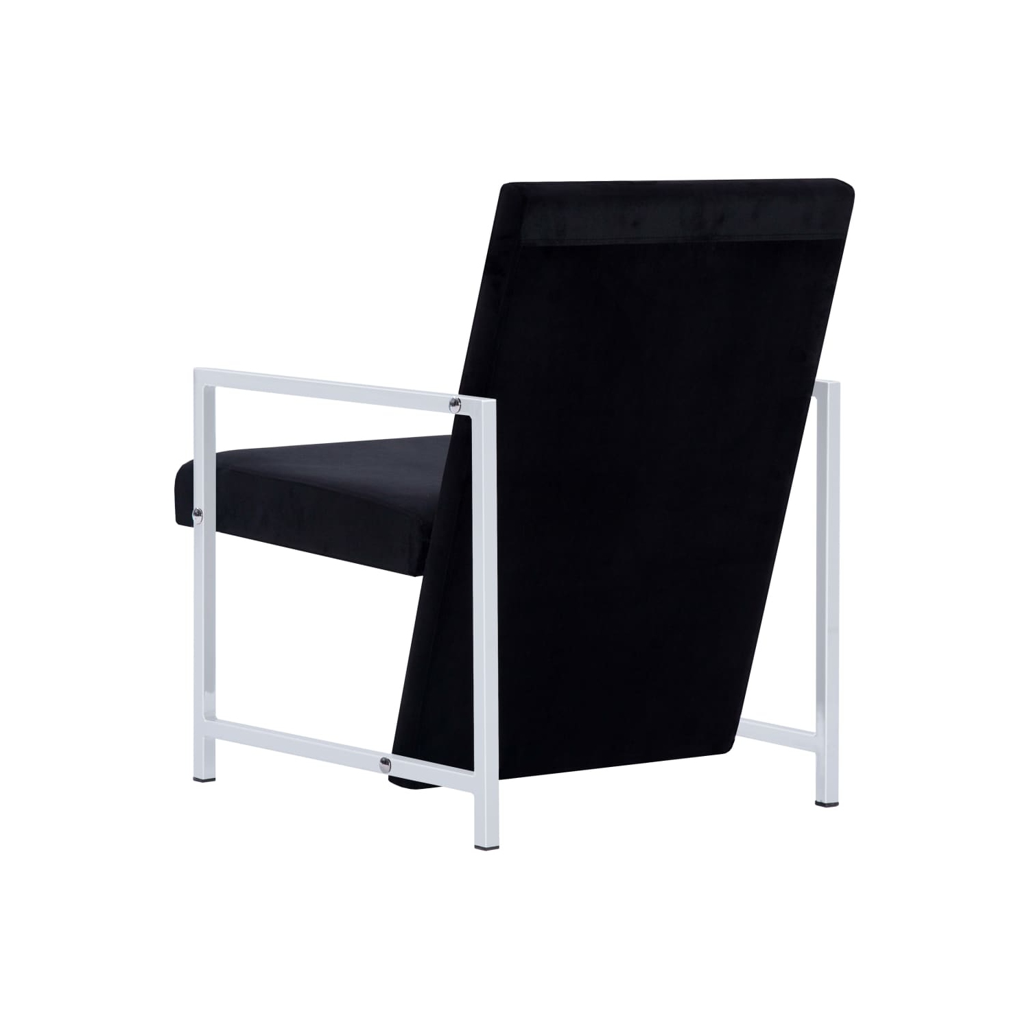 vidaXL Armchair with Chrome Feet Black Velvet
