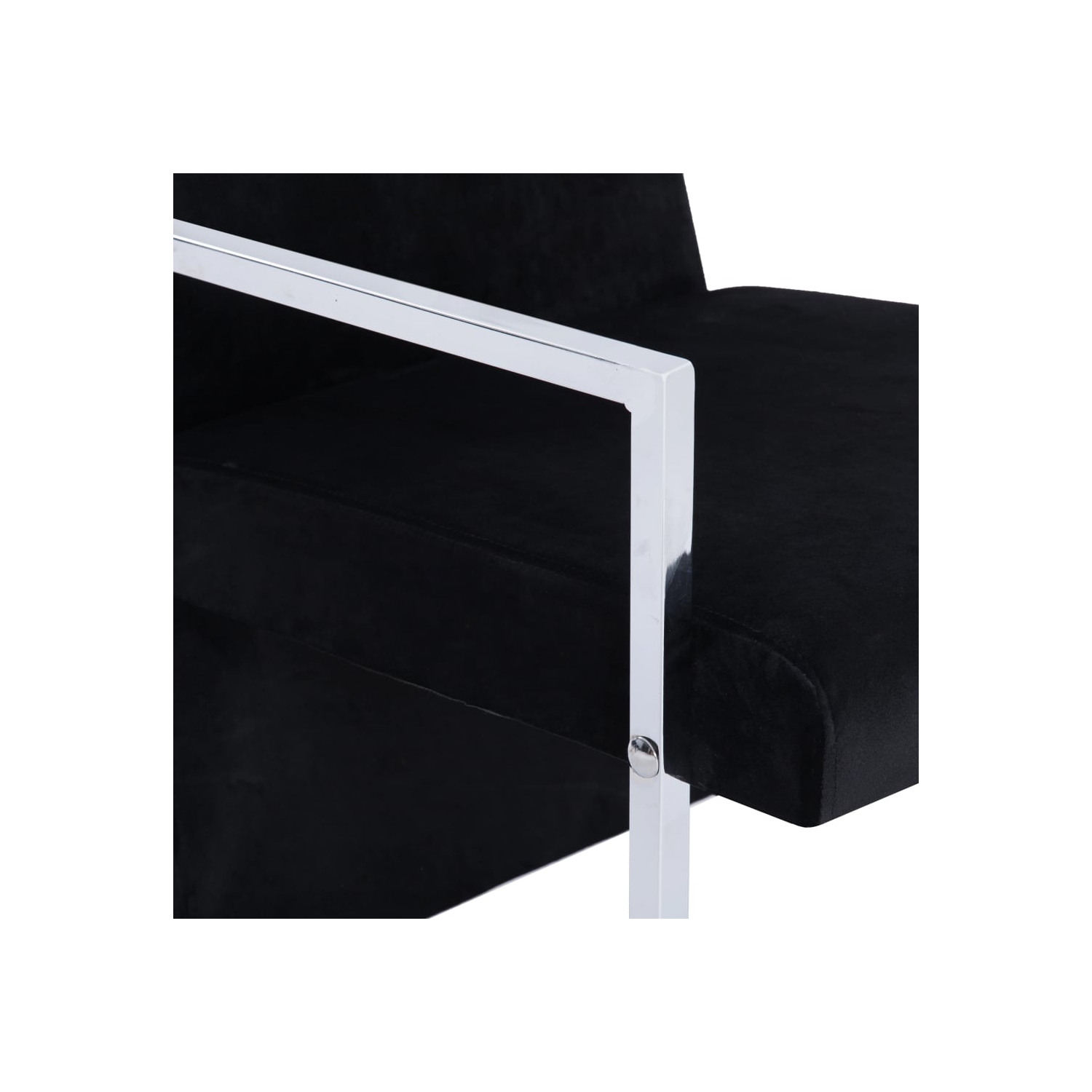 vidaXL Armchair with Chrome Feet Black Velvet