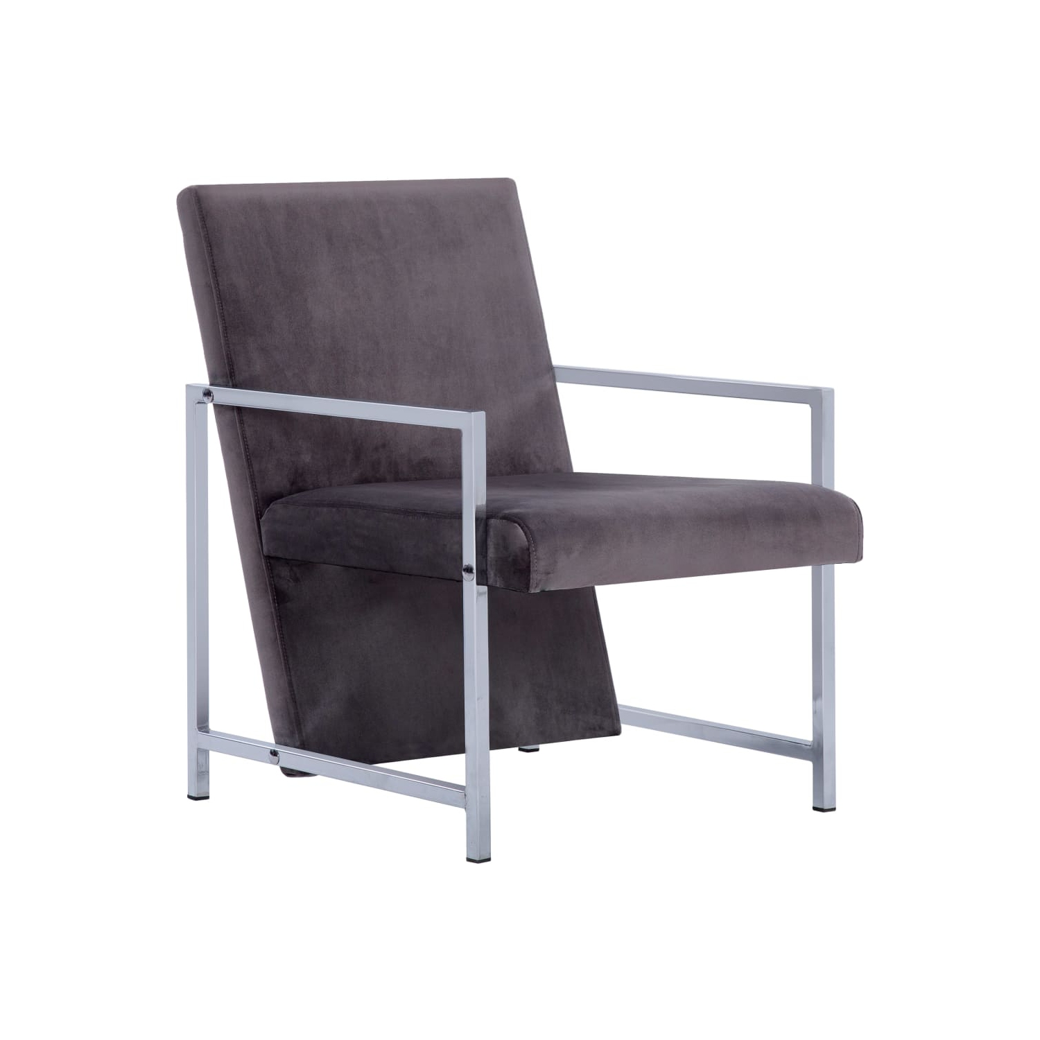 vidaXL Armchair with Chrome Feet Dark Gray Velvet