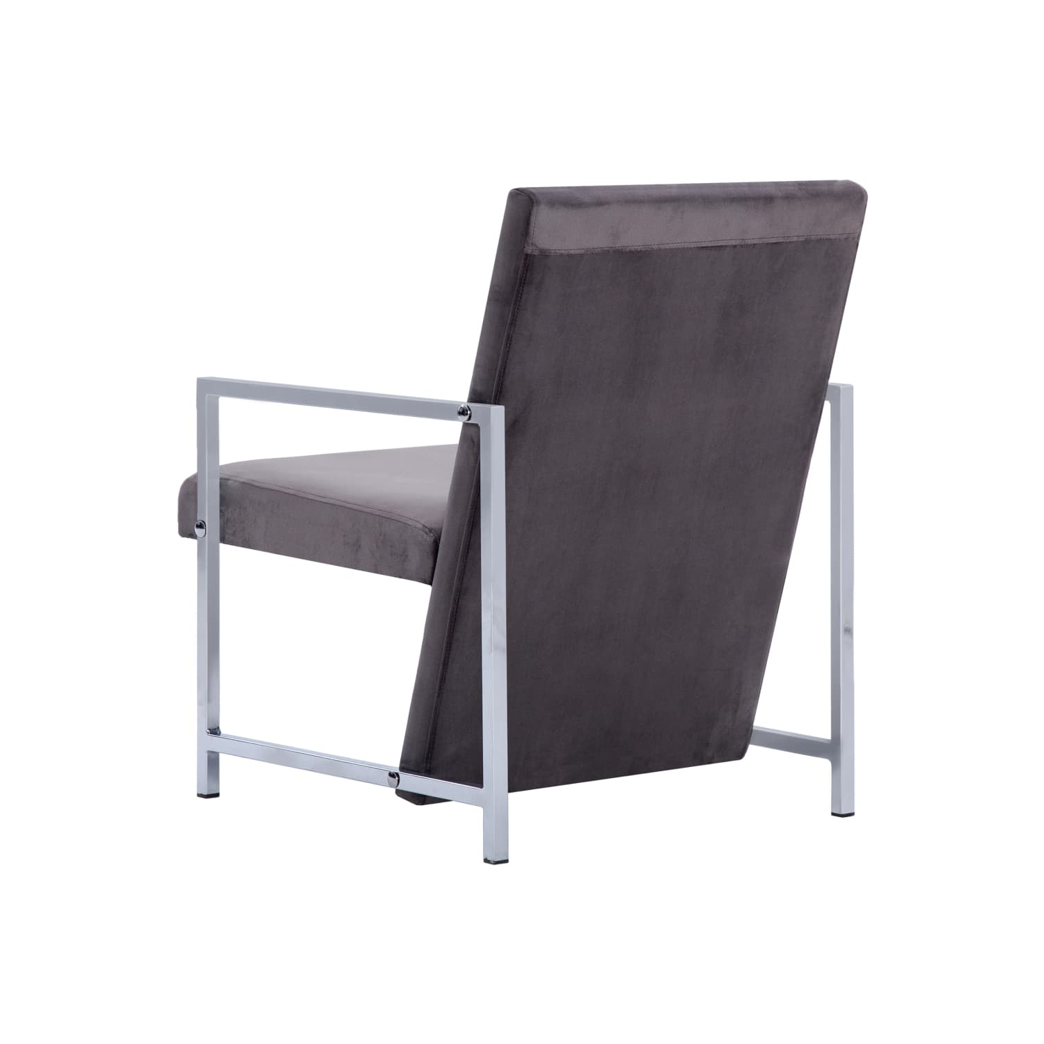 vidaXL Armchair with Chrome Feet Dark Gray Velvet
