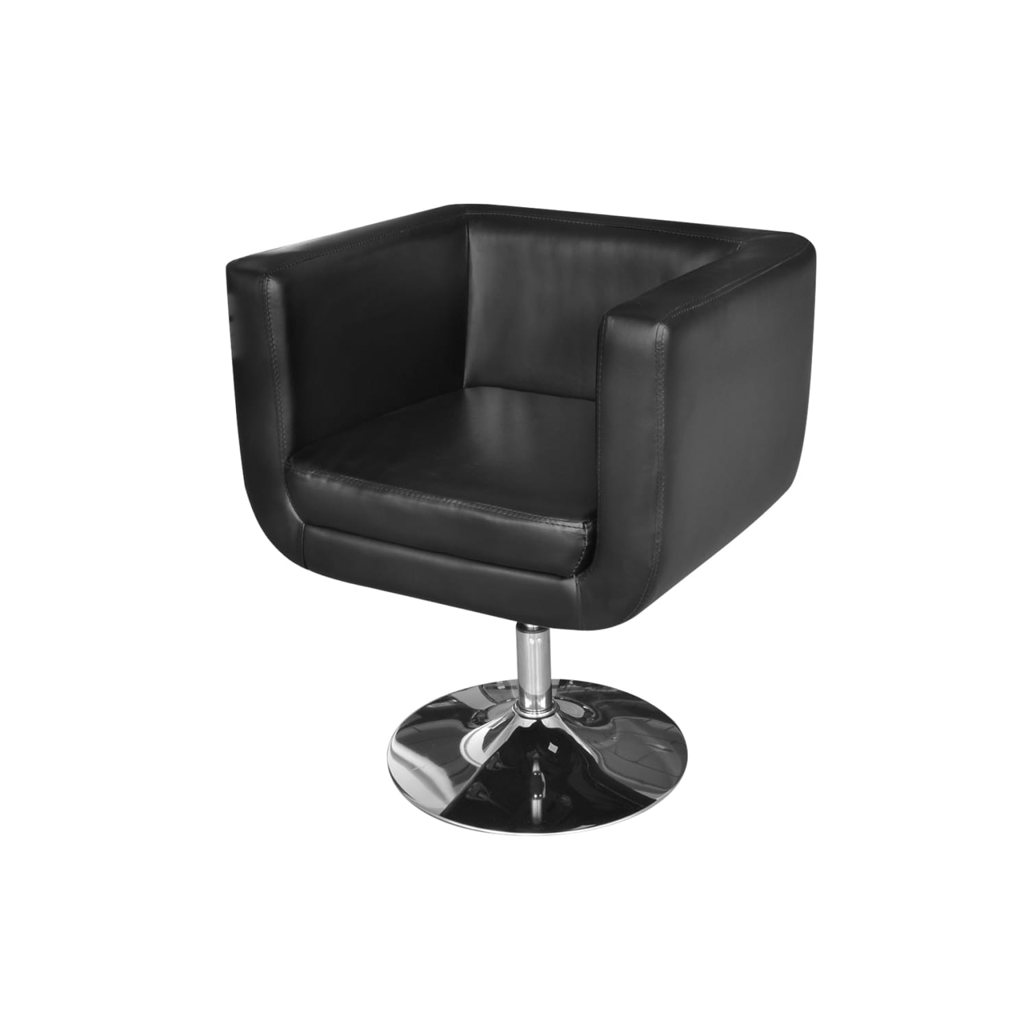 vidaXL Armchair with Chrome Base Black Faux Leather