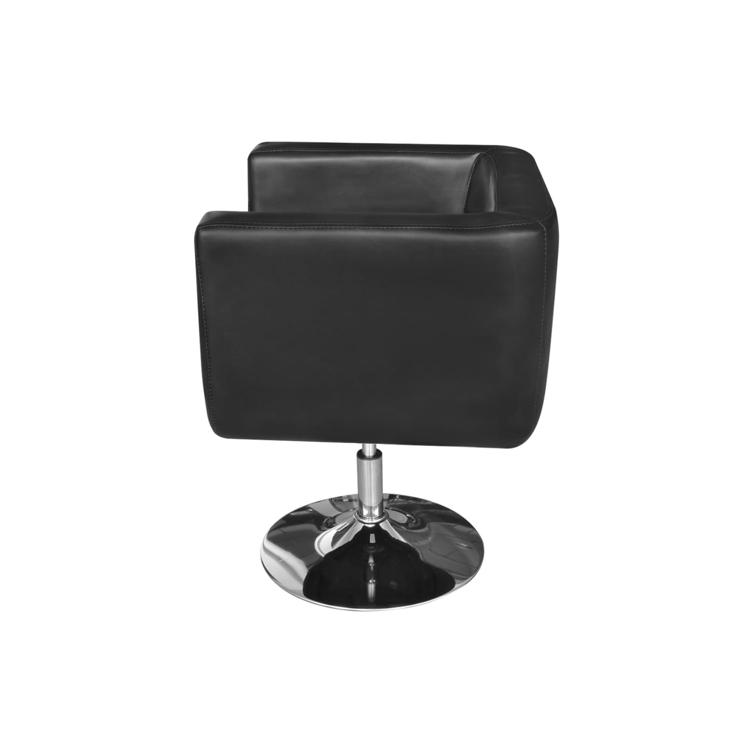 vidaXL Armchair with Chrome Base Black Faux Leather