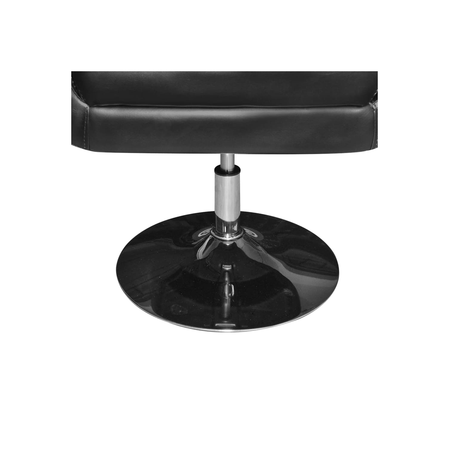 vidaXL Armchair with Chrome Base Black Faux Leather