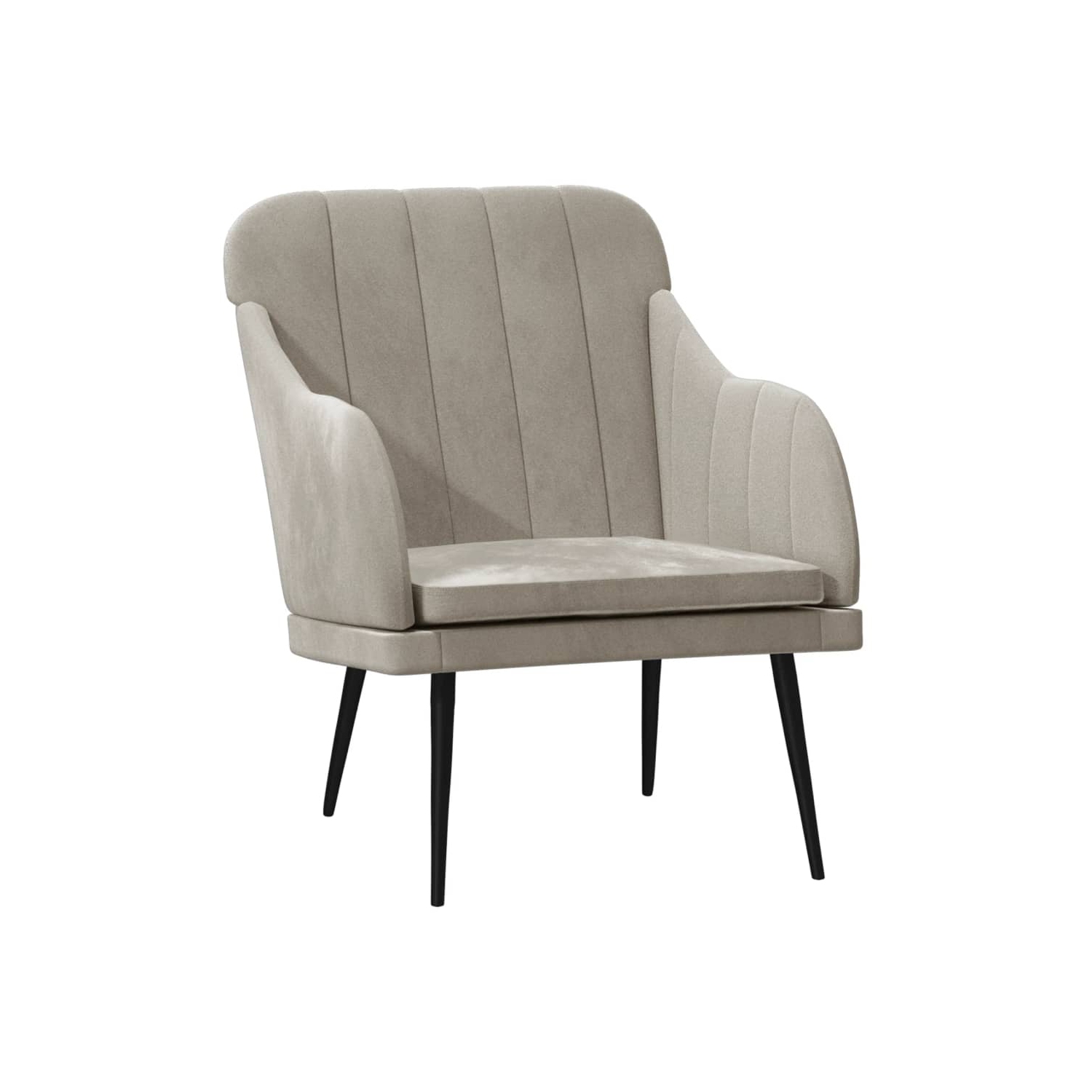 vidaXL Armchair Light Grey 63x76x80 cm Velvet