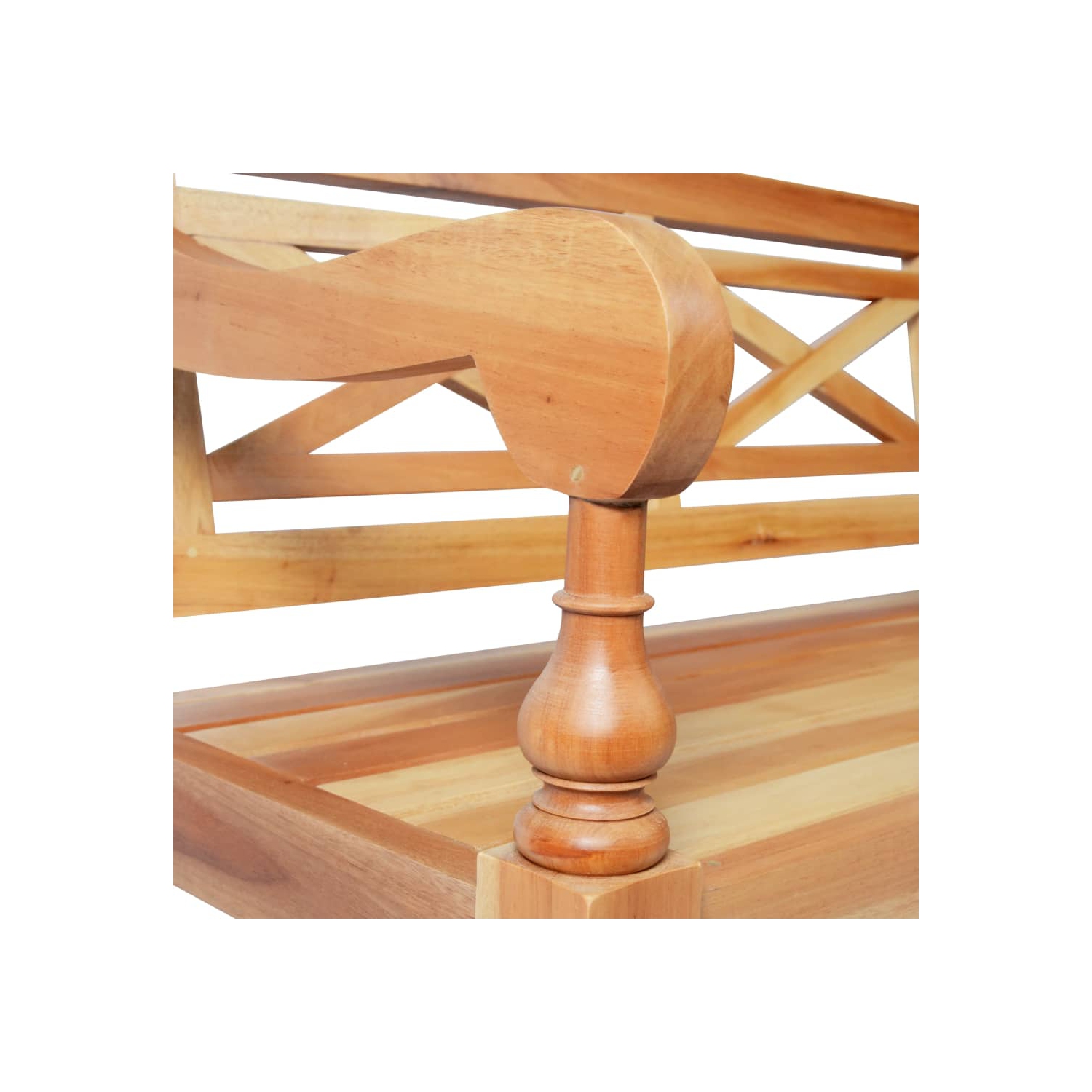 vidaXL Batavia Bench 123 cm Solid Mahogany Wood Light Brown