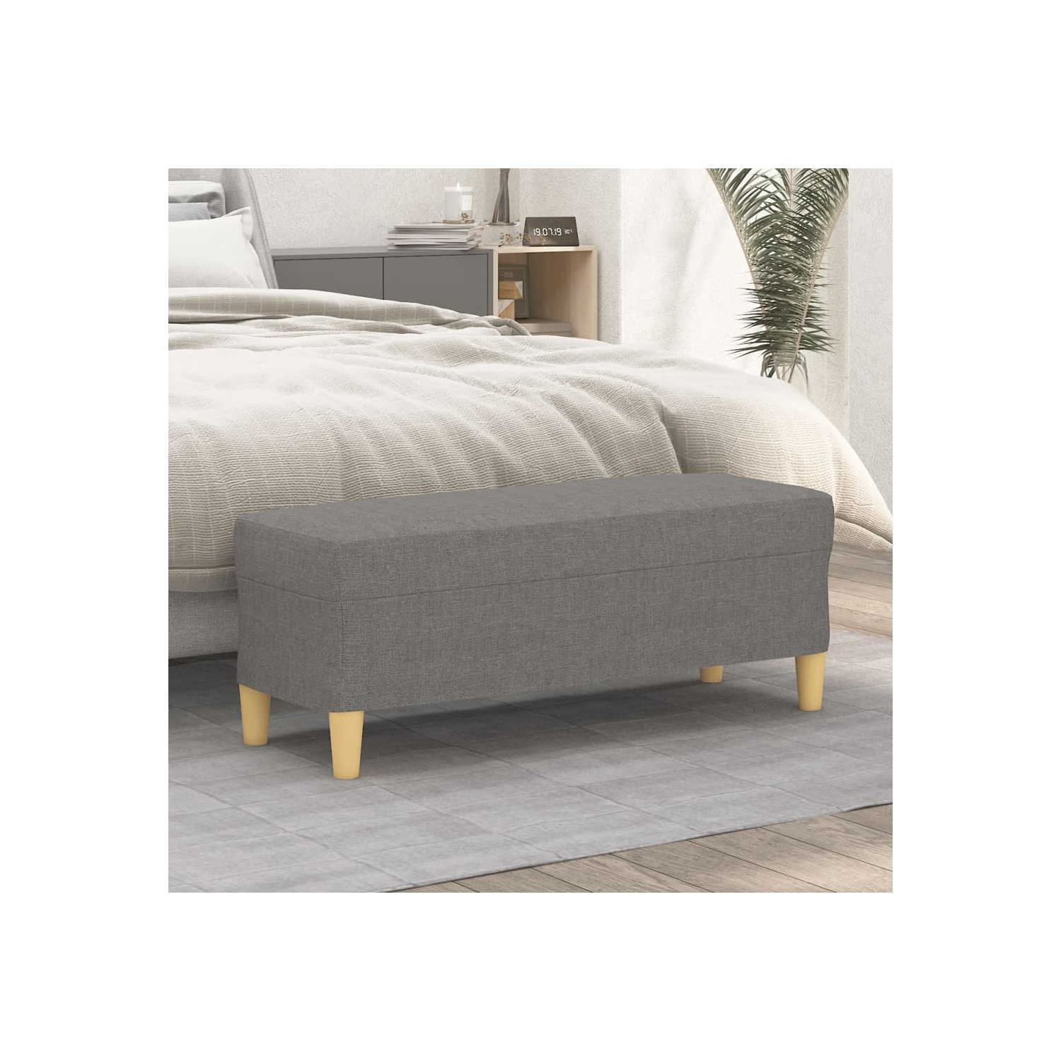 vidaXL Bench Dark Grey 100x35x41 cm Fabric