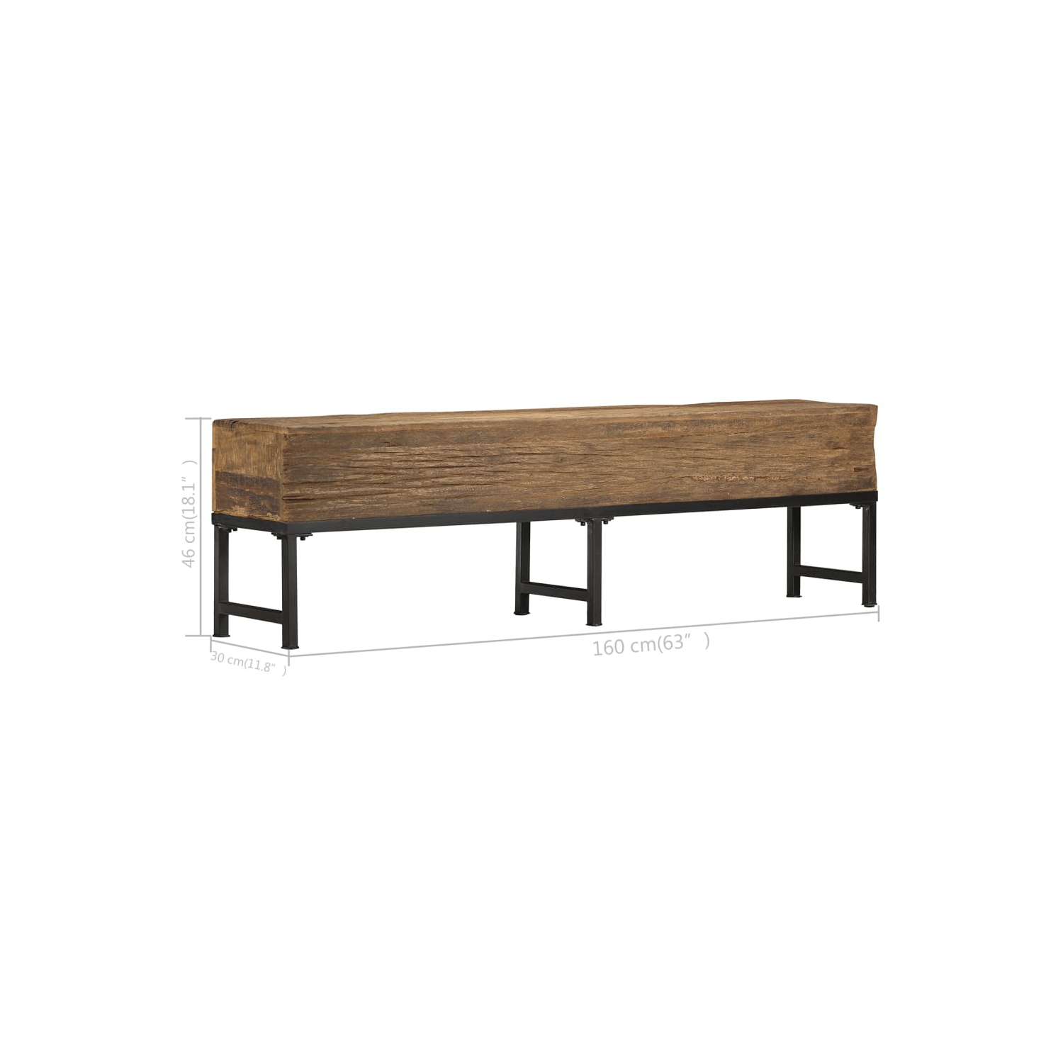 vidaXL Bench 160 cm Solid Reclaimed Wood