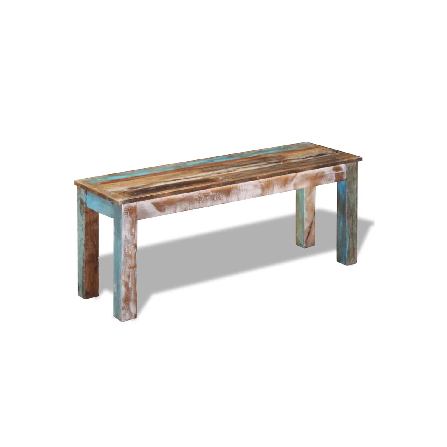 vidaXL Wooden Bench, Indoor/Outdoor Bench, Reclaimed Wood, 43.3"x13.8"x17.7", Multicolor
